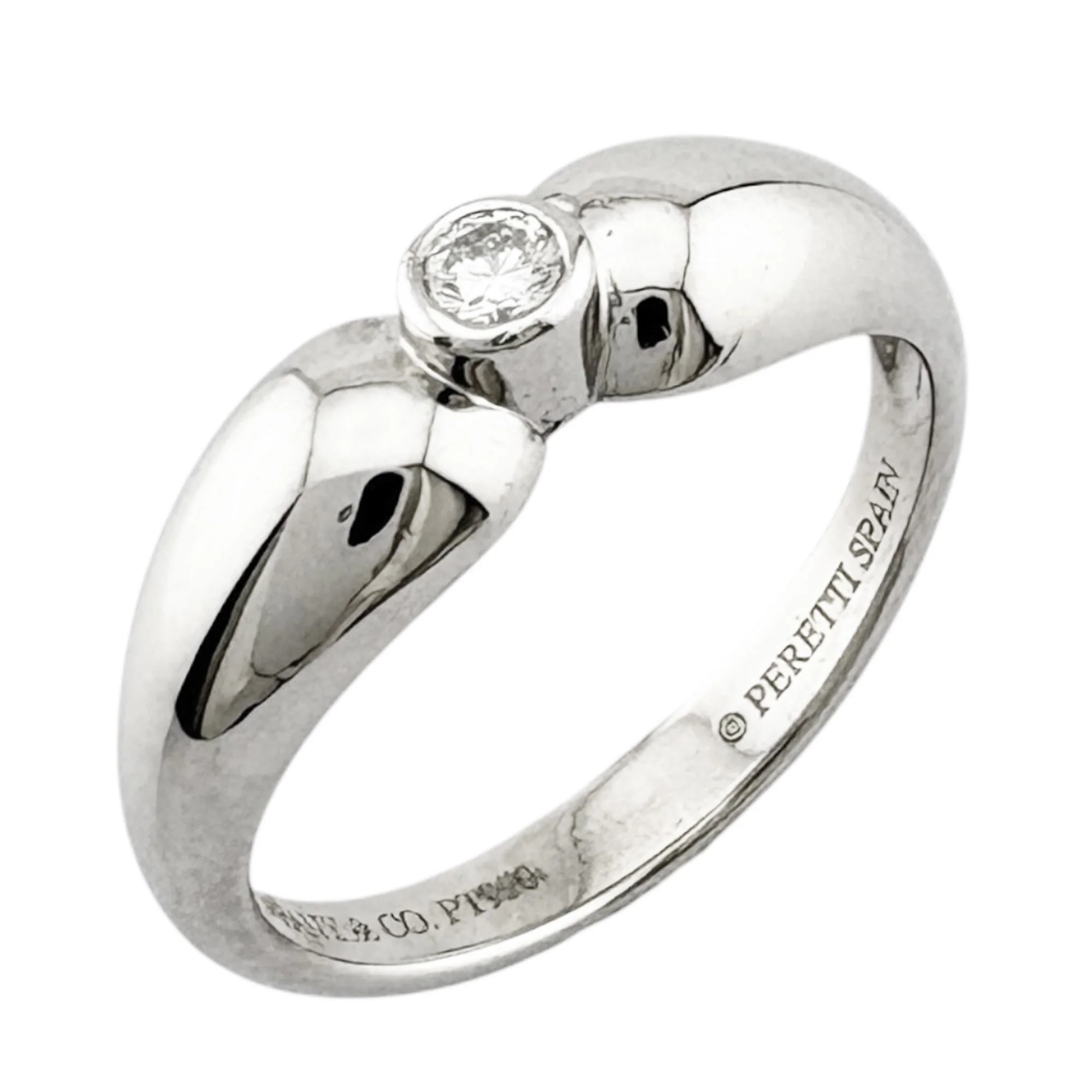 Band Ring Platinum with Diamonds