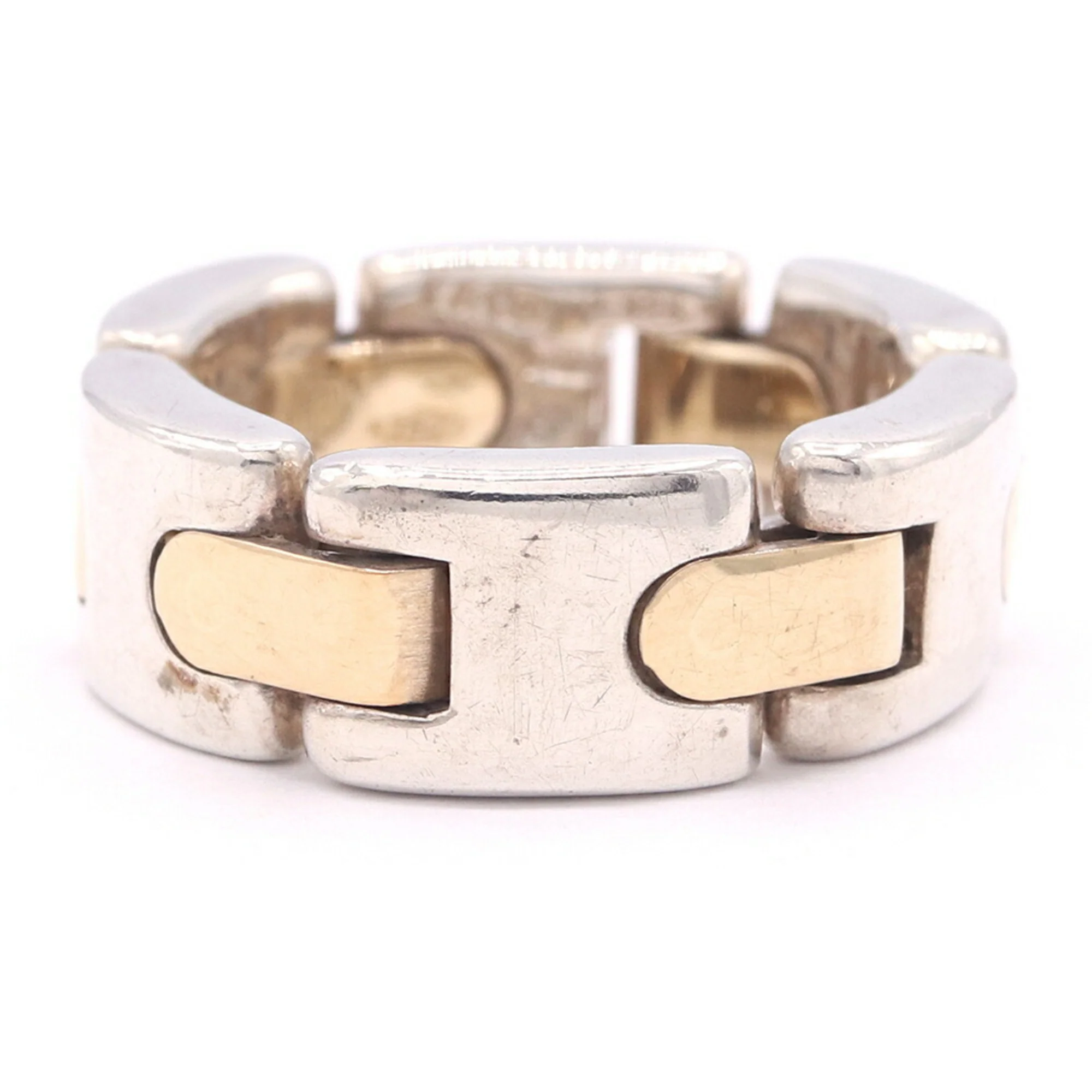 Band Ring Sterling Silver and 18K Yellow Gold