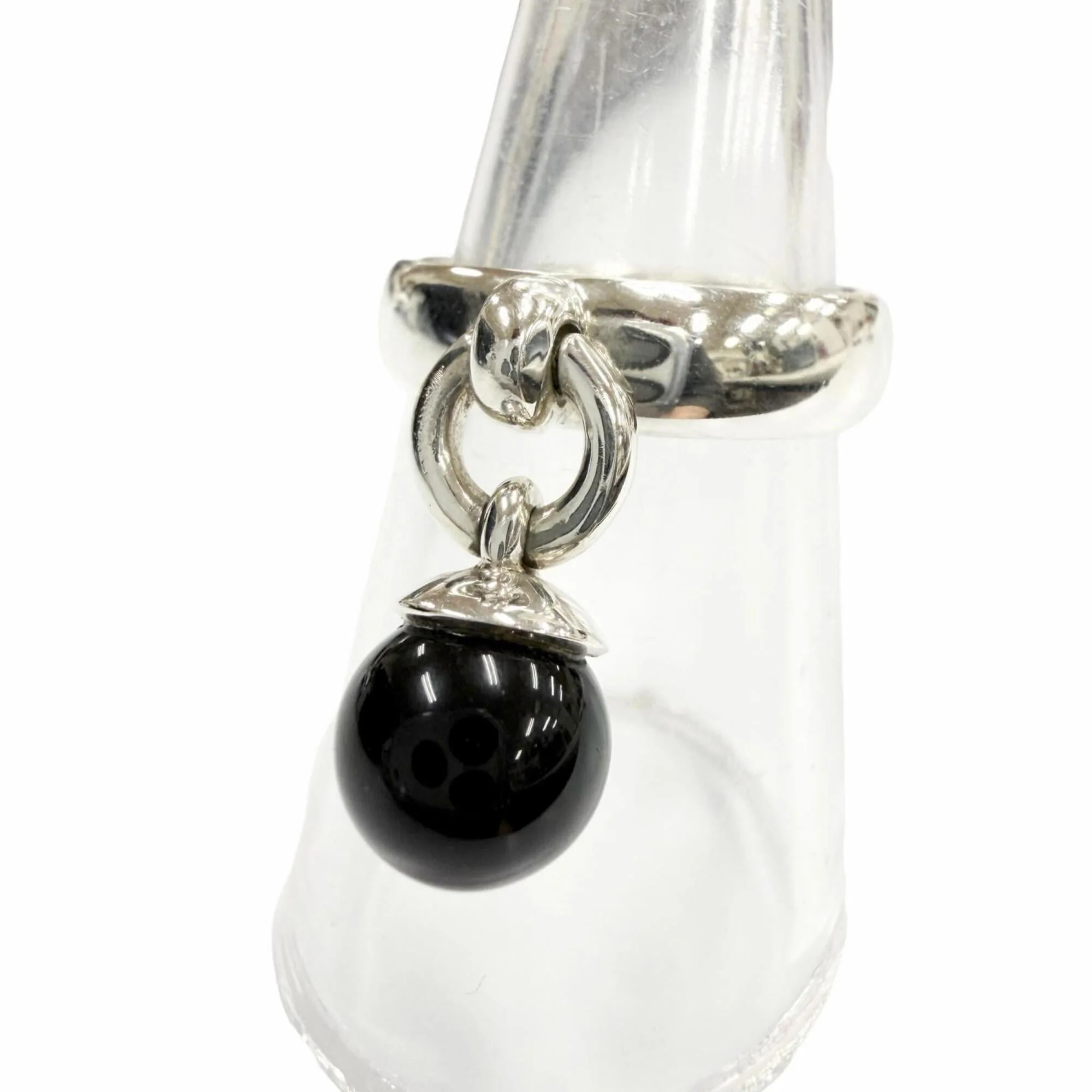 Band Ring Sterling Silver with Onyx