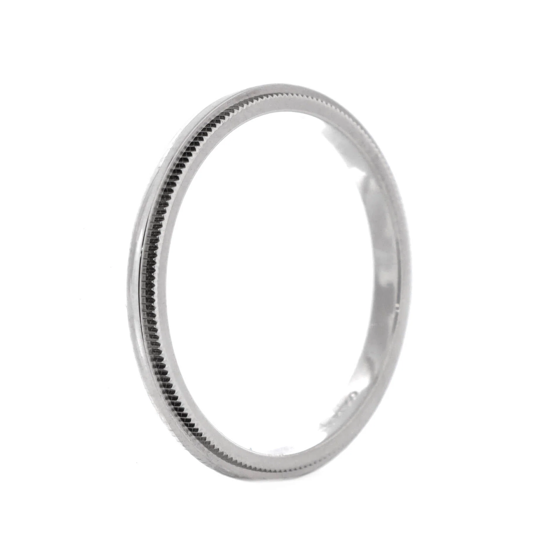 Classic Milgrain Band Ring Platinum 2mm - Image 2