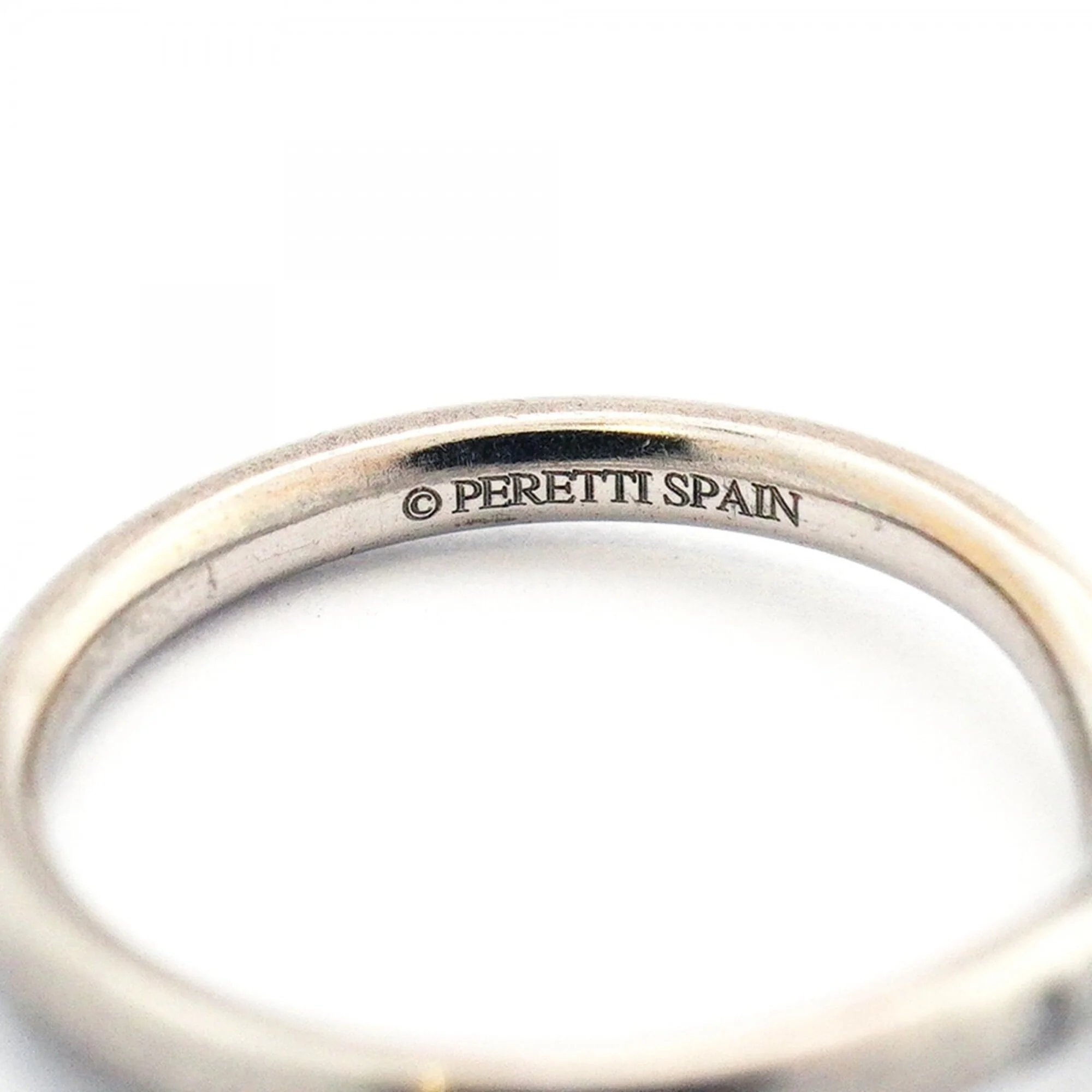 Curved Band Ring Platinum with Diamond - Image 5