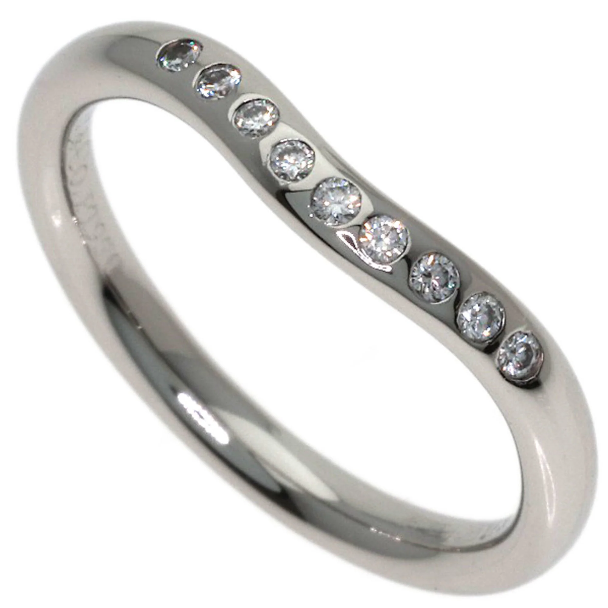 Curved Band Ring Platinum with Diamond