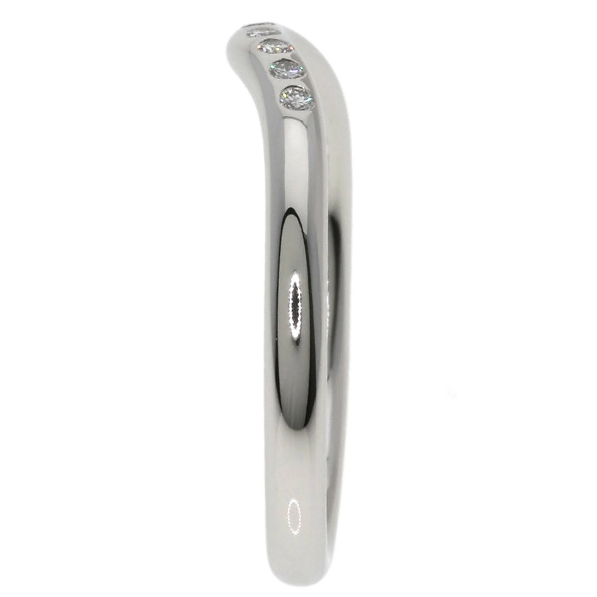 Curved Band Ring Platinum with Diamond - Image 3
