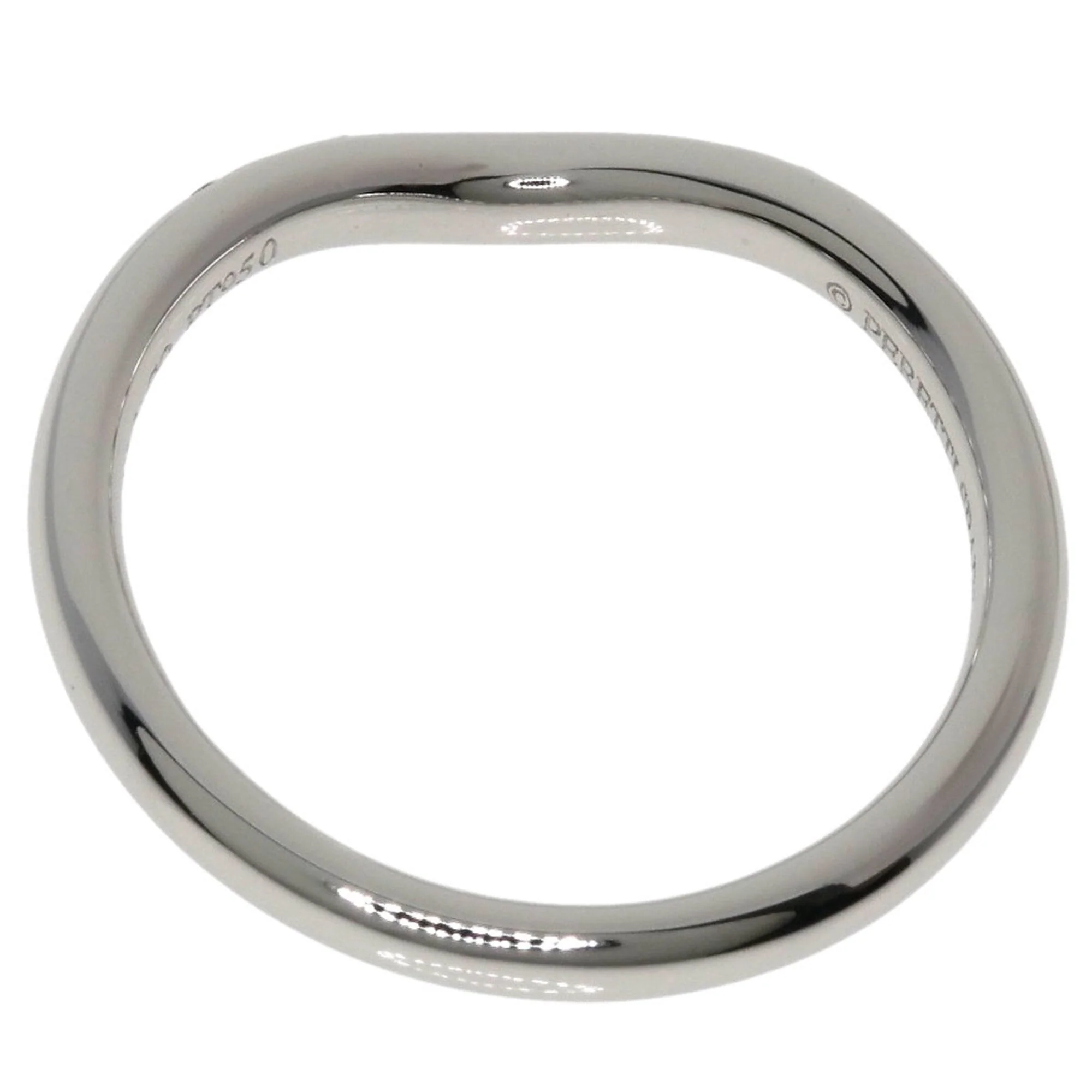 Curved Band Ring Platinum with Diamond - Image 4