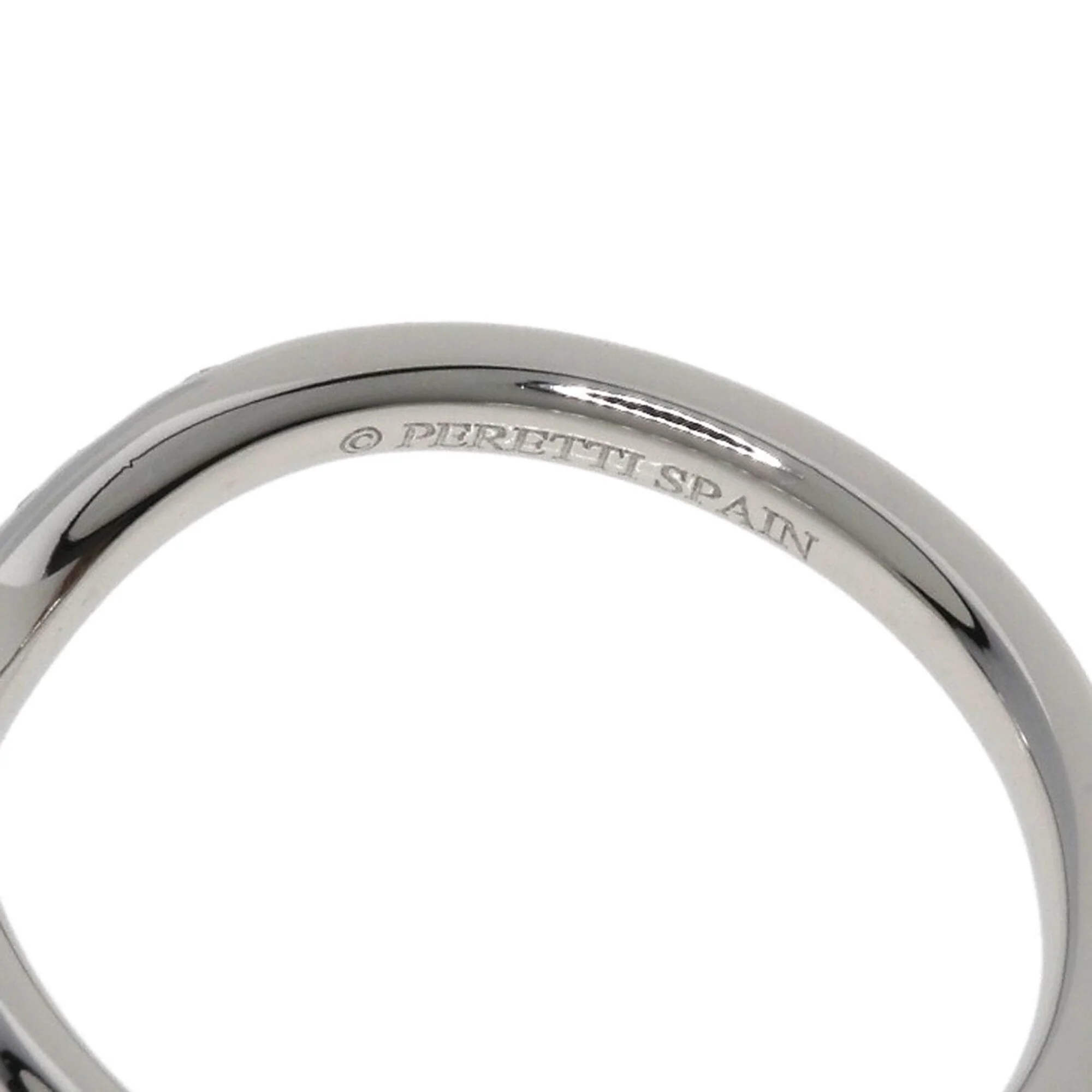 Curved Band Ring Platinum with Diamond - Image 5