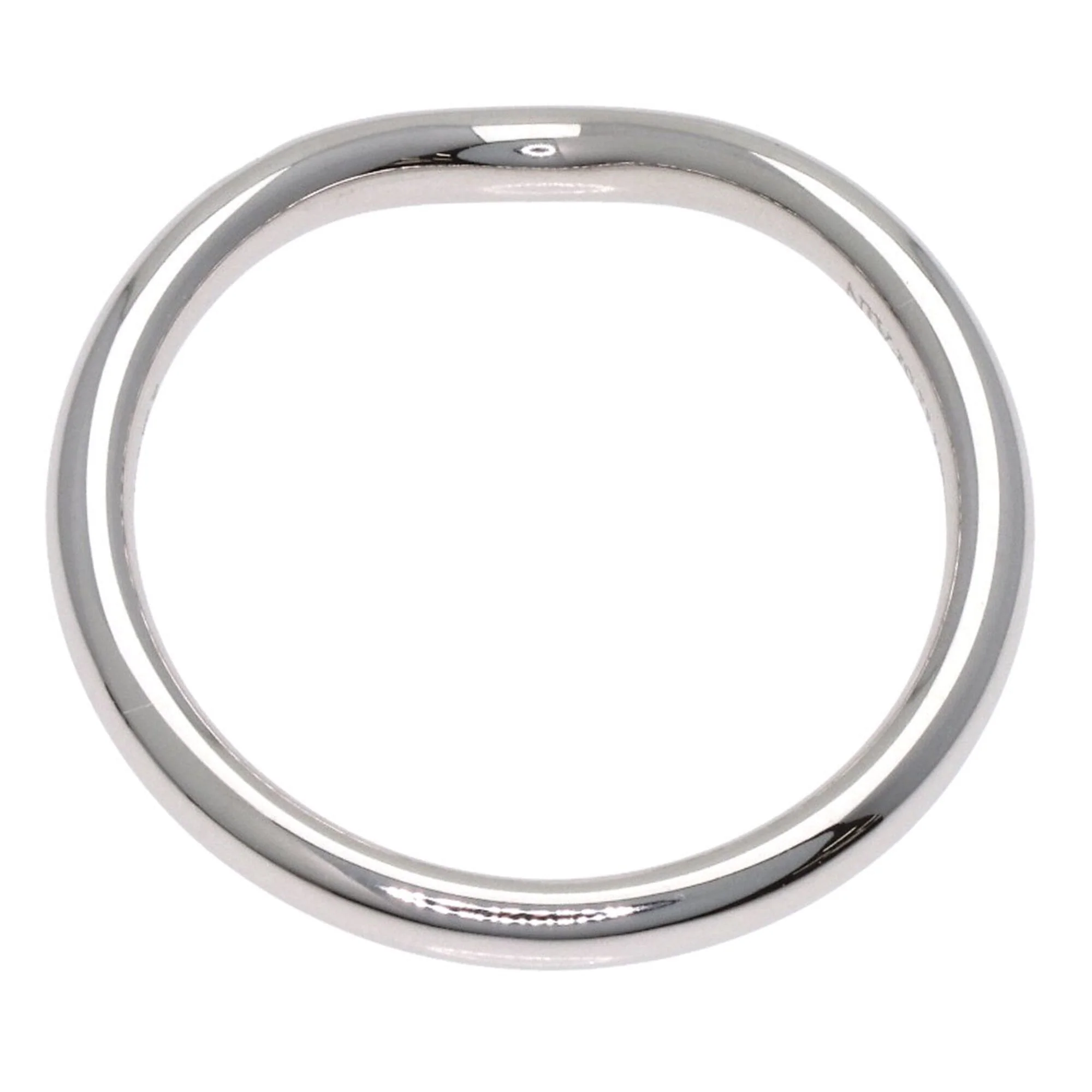 Curved Band Ring Platinum with Diamond - Image 4