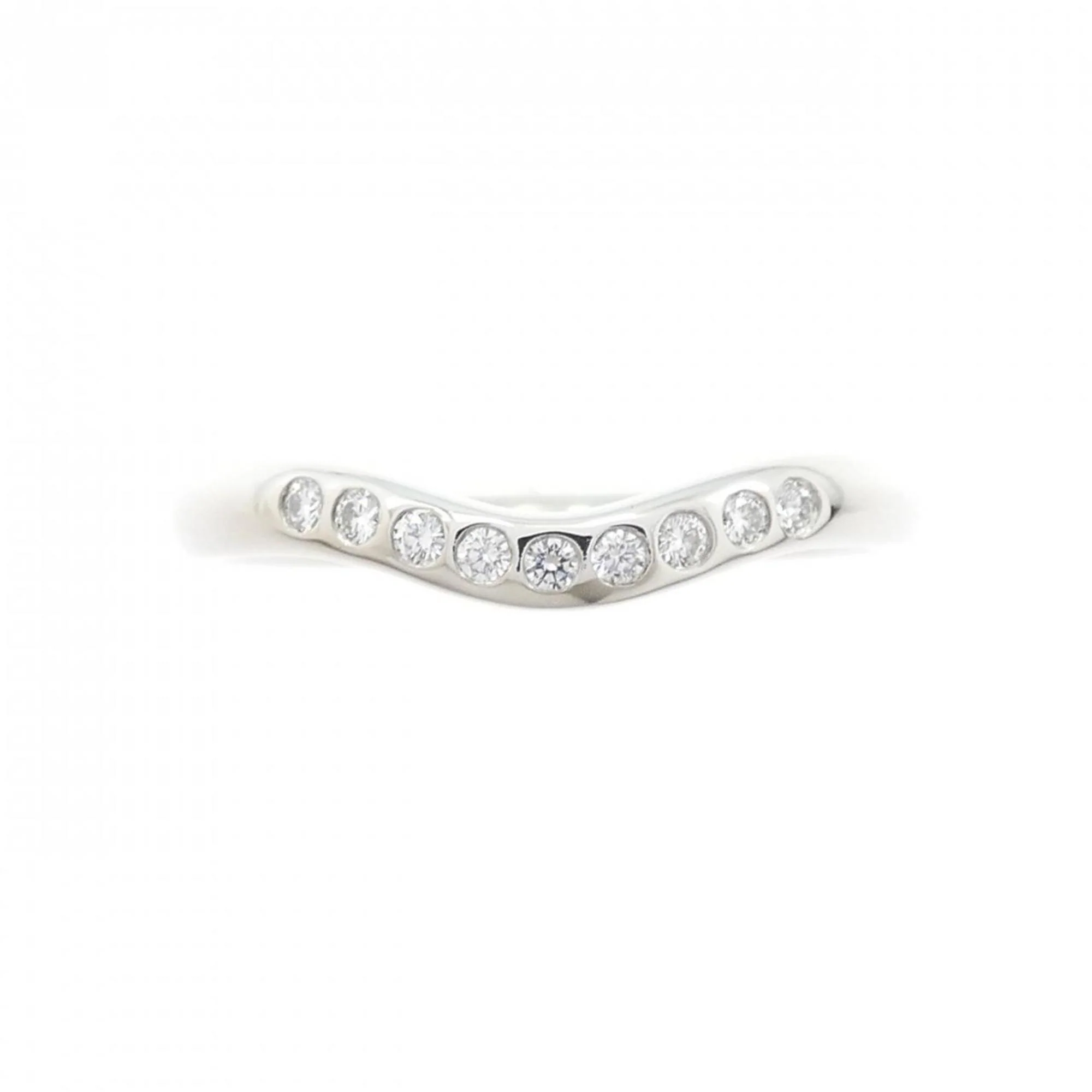 Curved Ring Platinum with Diamond - Image 2