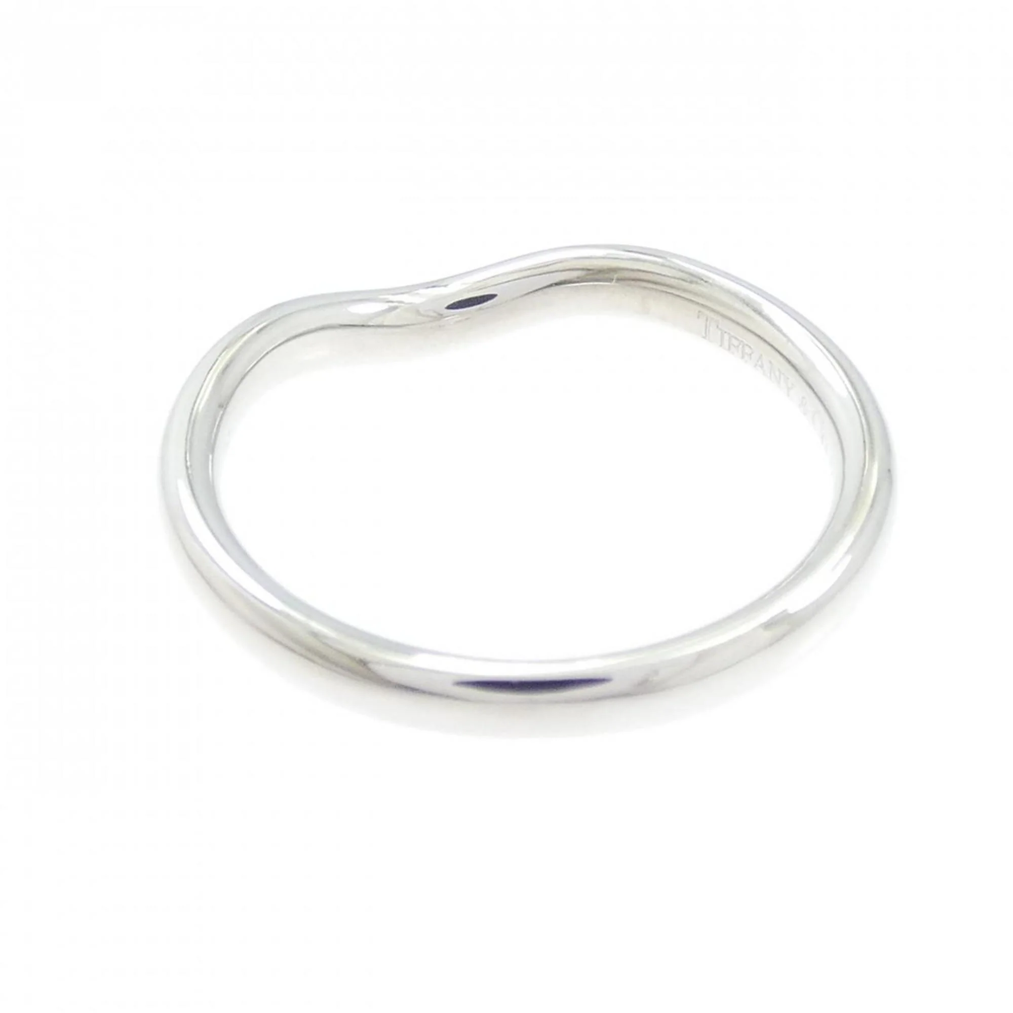 Curved Ring Platinum with Diamond - Image 3