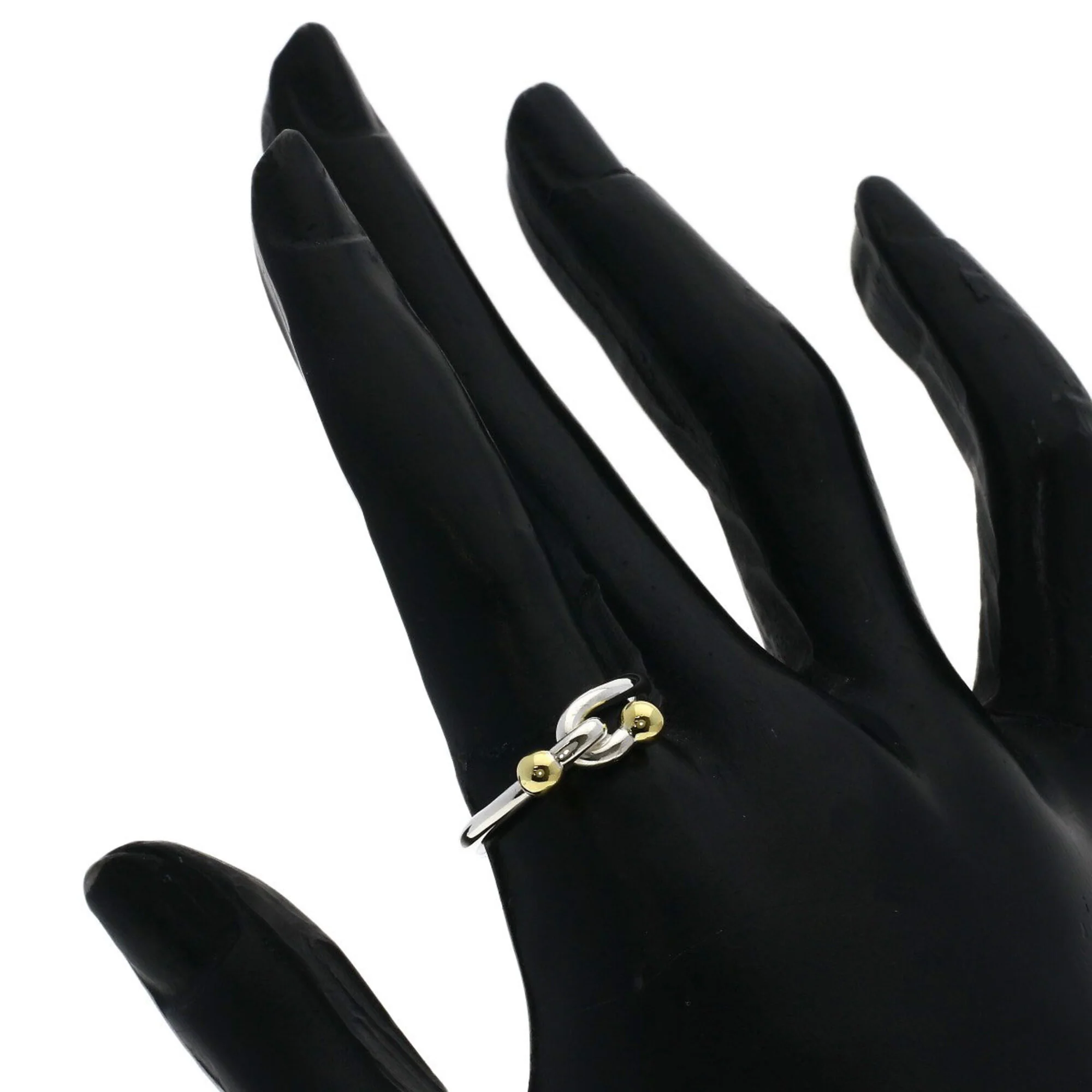 Double Hook Ring Sterling Silver and 18K Yellow Gold - Image 6