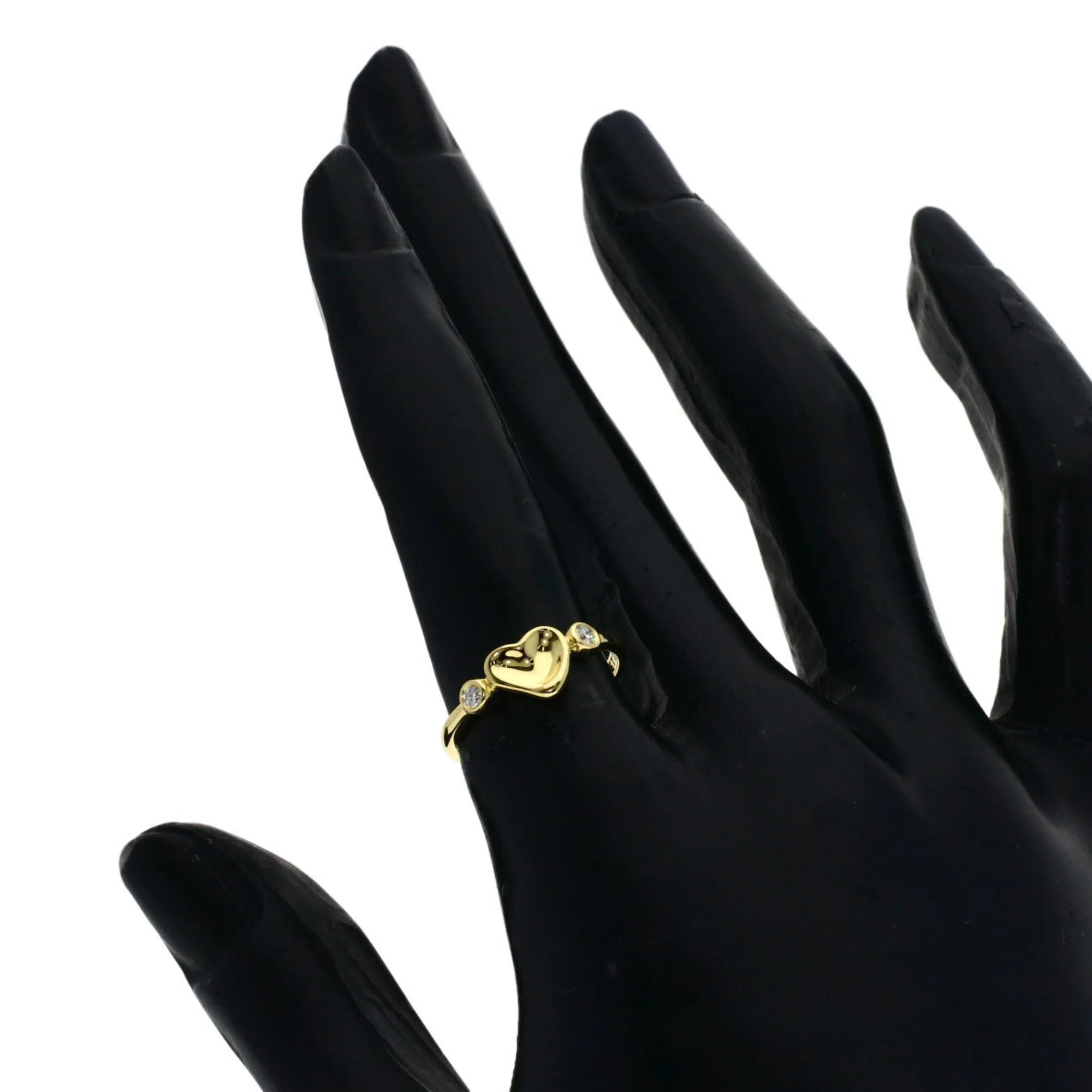 Full Heart Ring 18K Yellow Gold with Diamond - Image 7