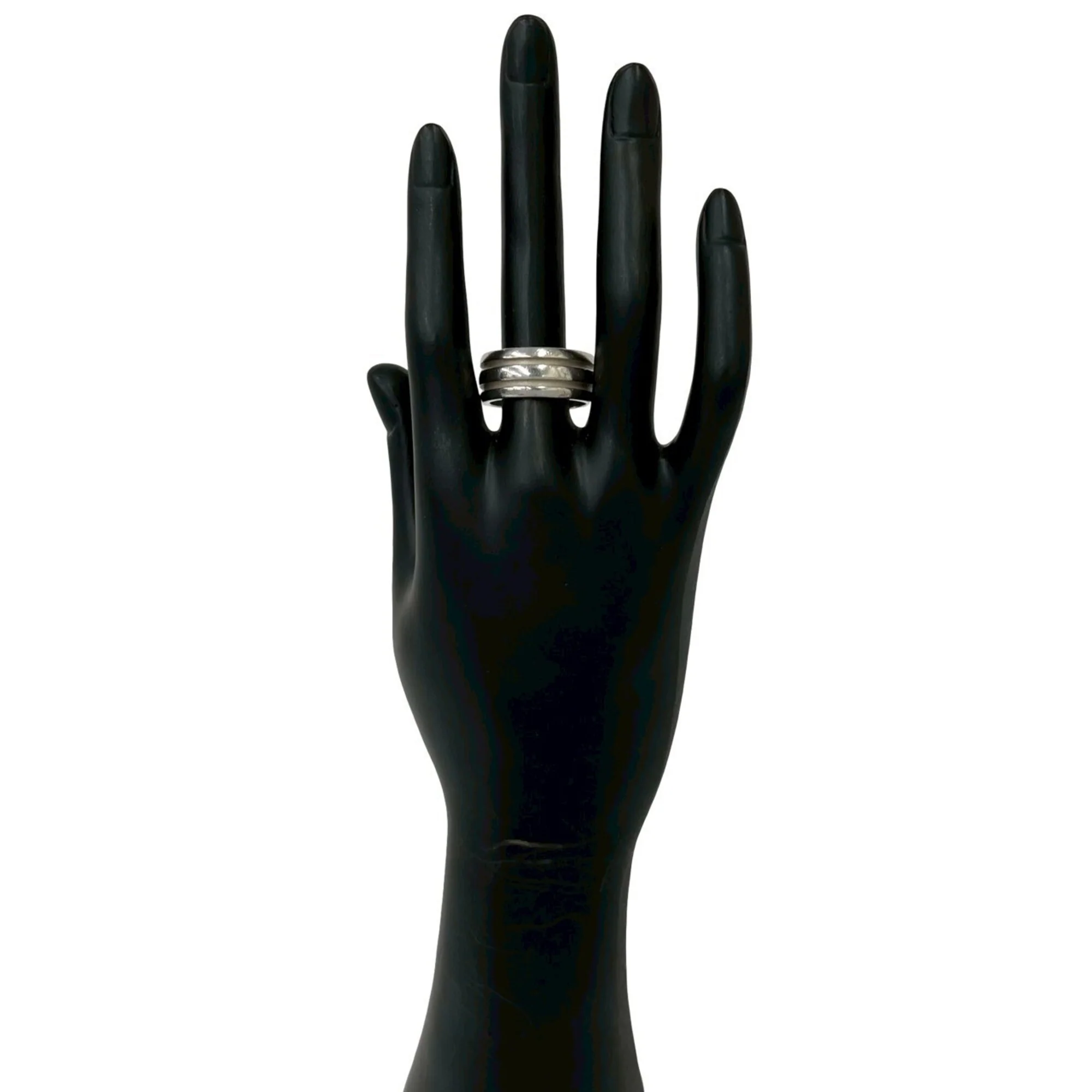 Grooved Double Line Ring Sterling Silver - Image 2