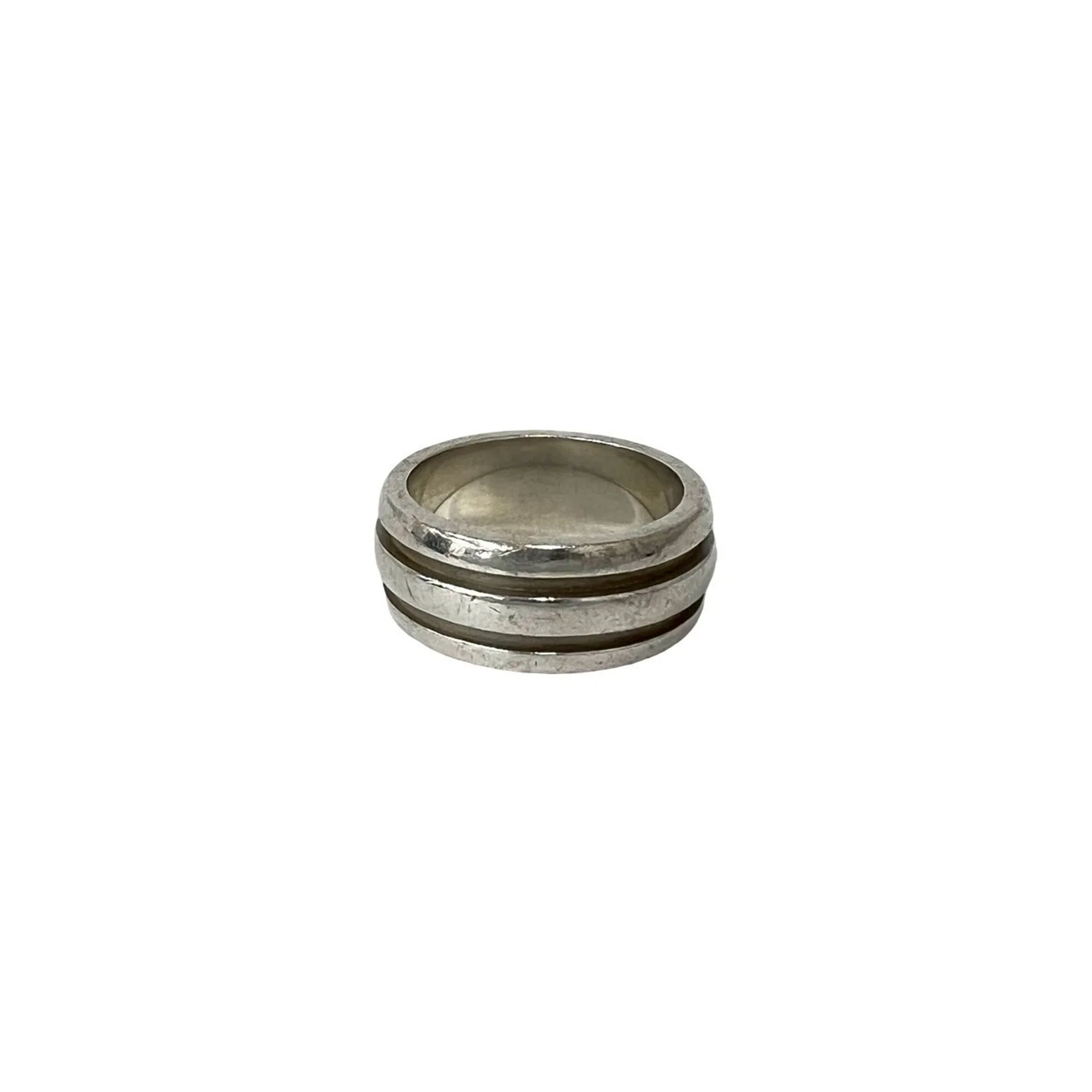 Grooved Double Line Ring Sterling Silver - Image 4