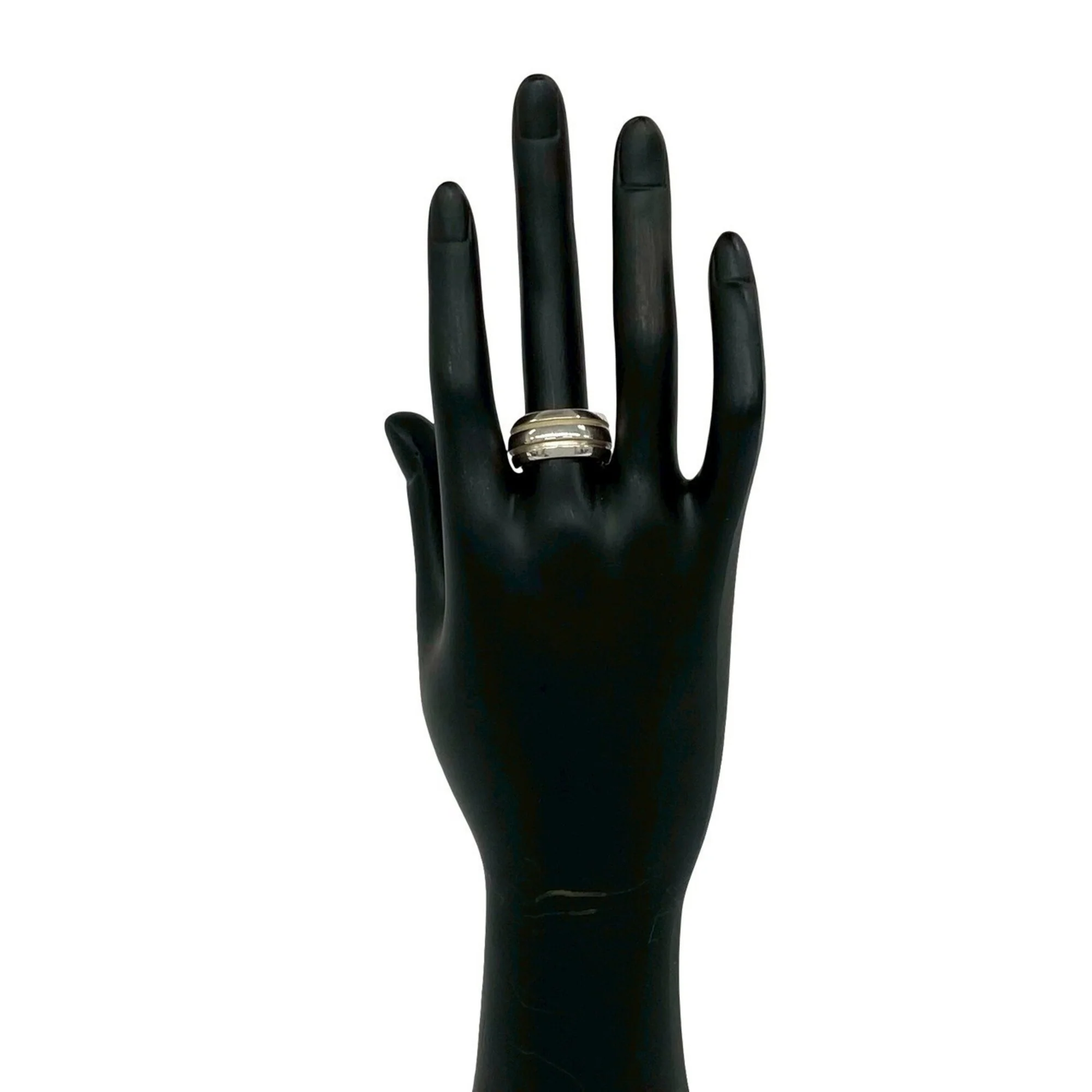 Grooved Double Line Ring Sterling Silver - Image 2