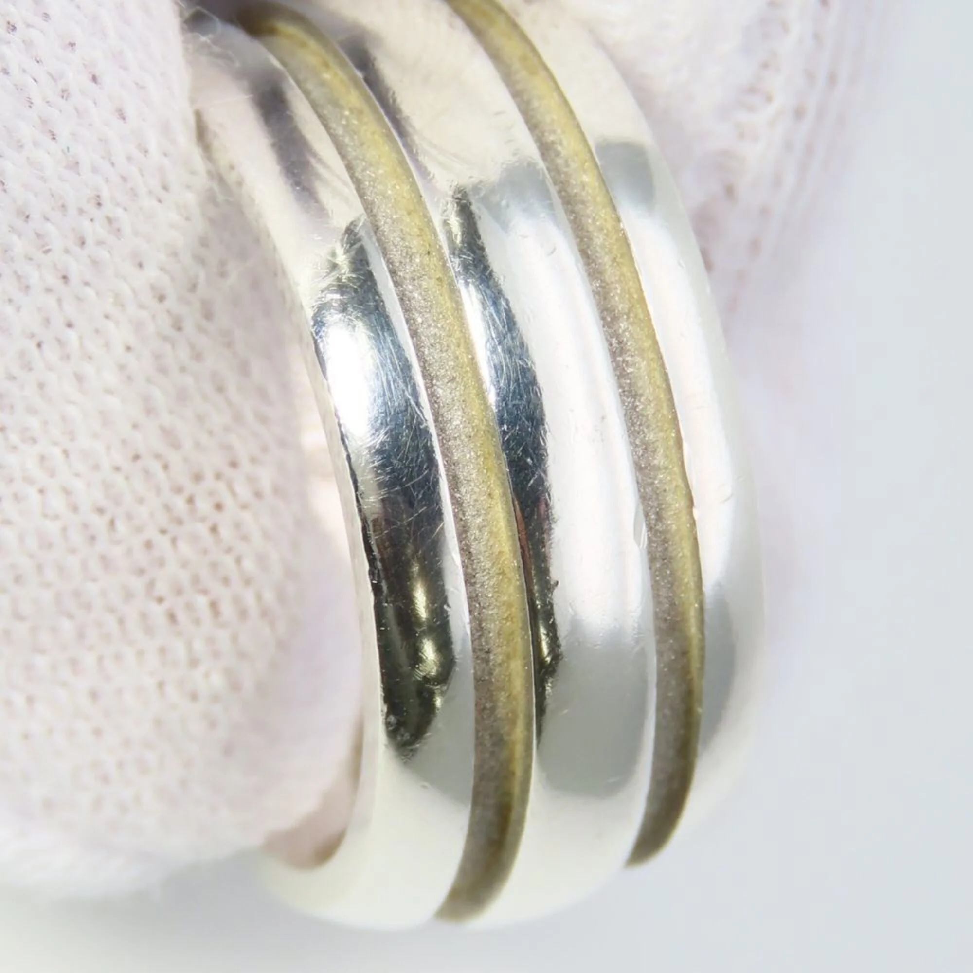Grooved Double Line Ring Sterling Silver - Image 4