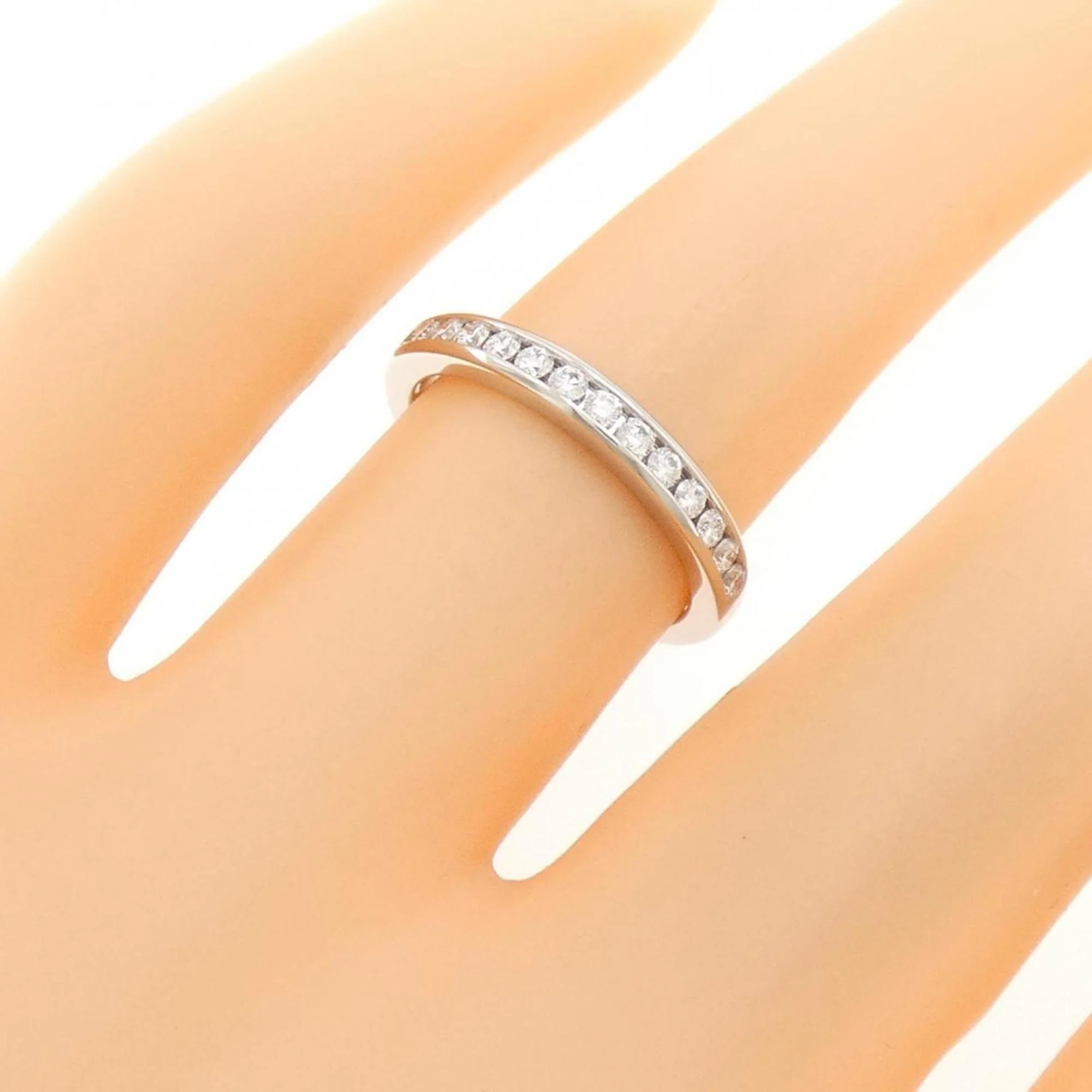 Half Circle Channel Setting Ring Platinum with Diamond - Image 5