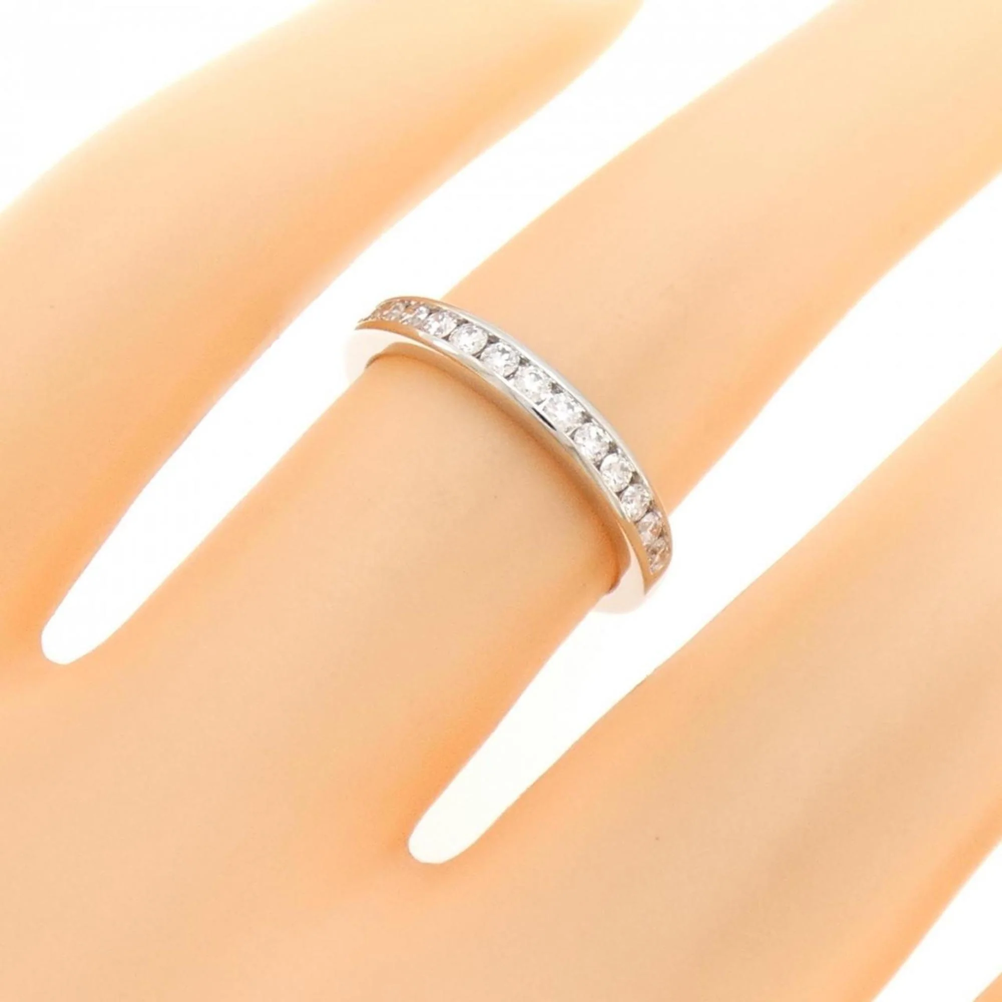 Half Circle Channel Setting Ring with Diamond - Image 5
