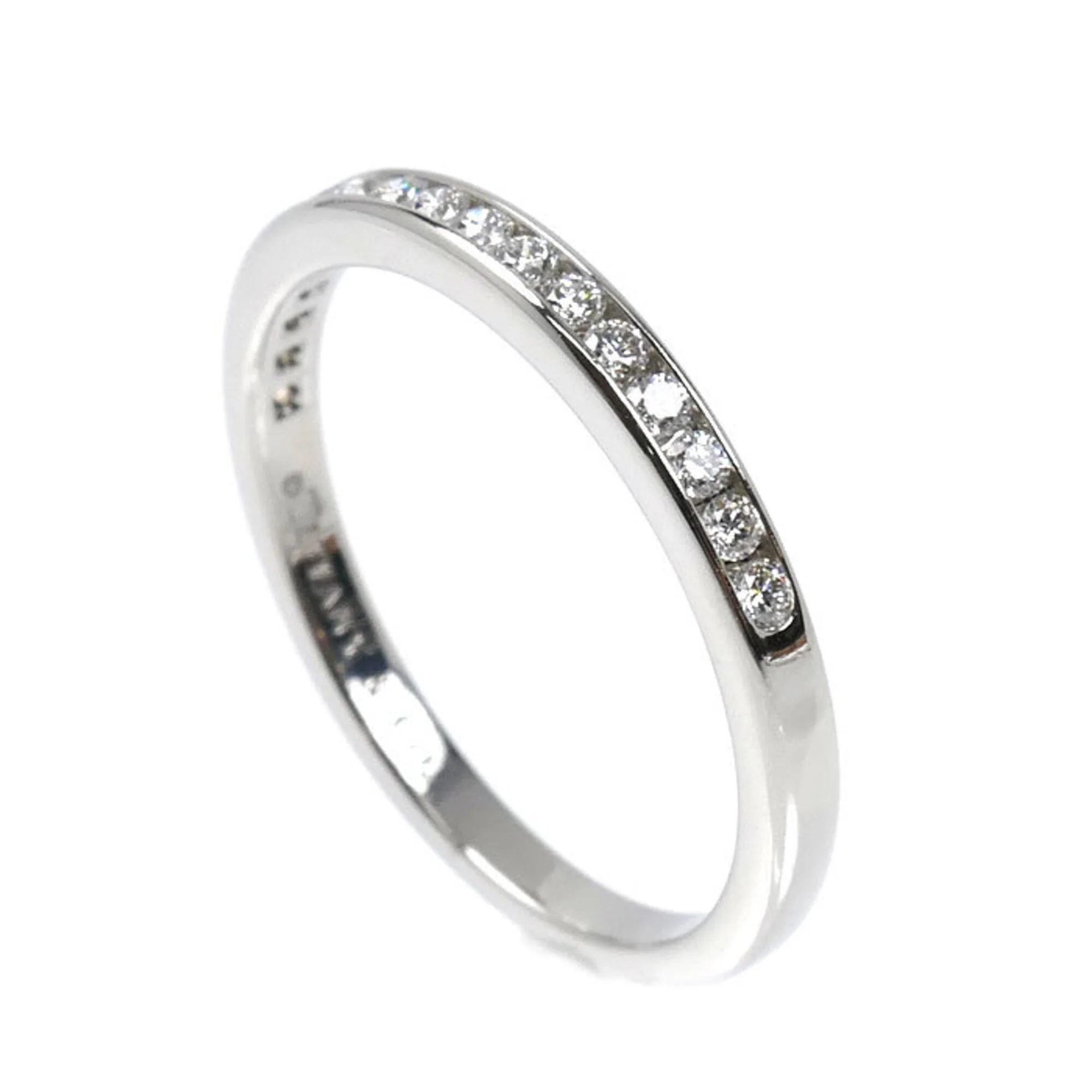 Half Eternity Band Ring Platinum with Diamond - Image 2