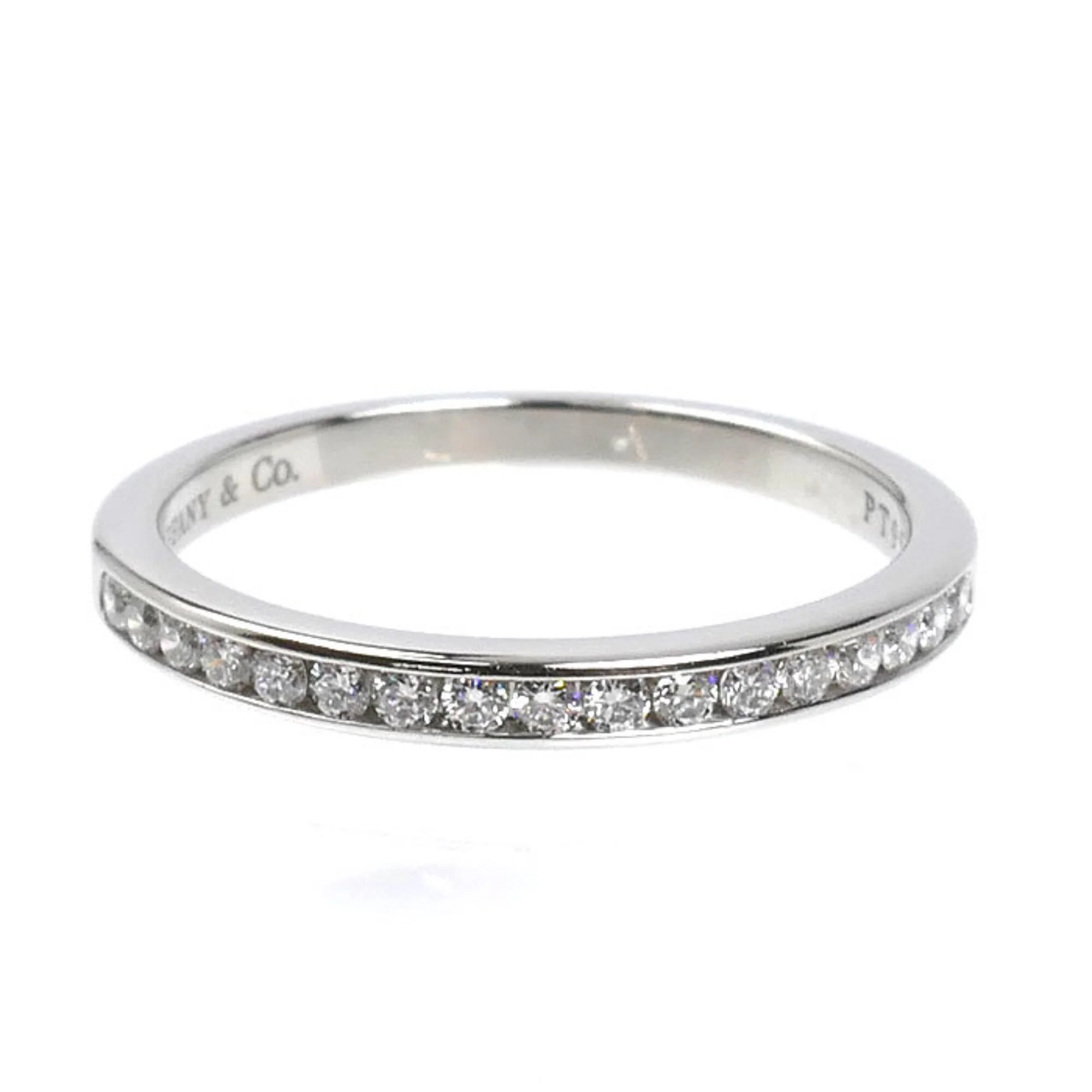 Half Eternity Band Ring Platinum with Diamond - Image 3