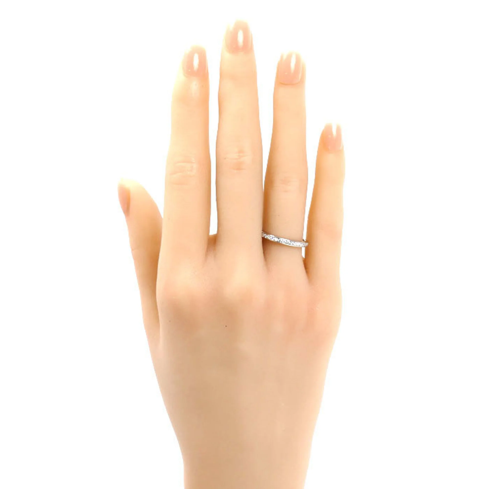 Half Eternity Band Ring Platinum with Diamond - Image 7