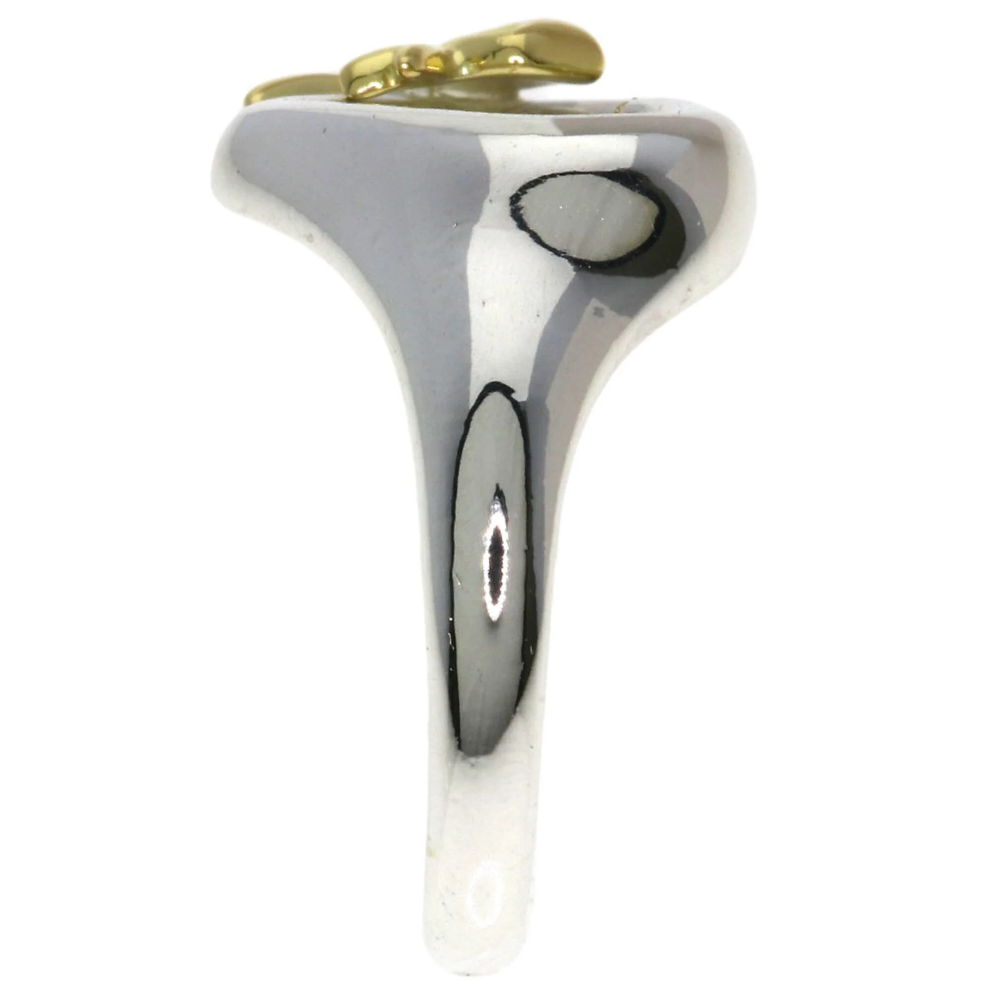 Heart Ribbon Ring Sterling Silver and 18K Yellow Gold - Image 3
