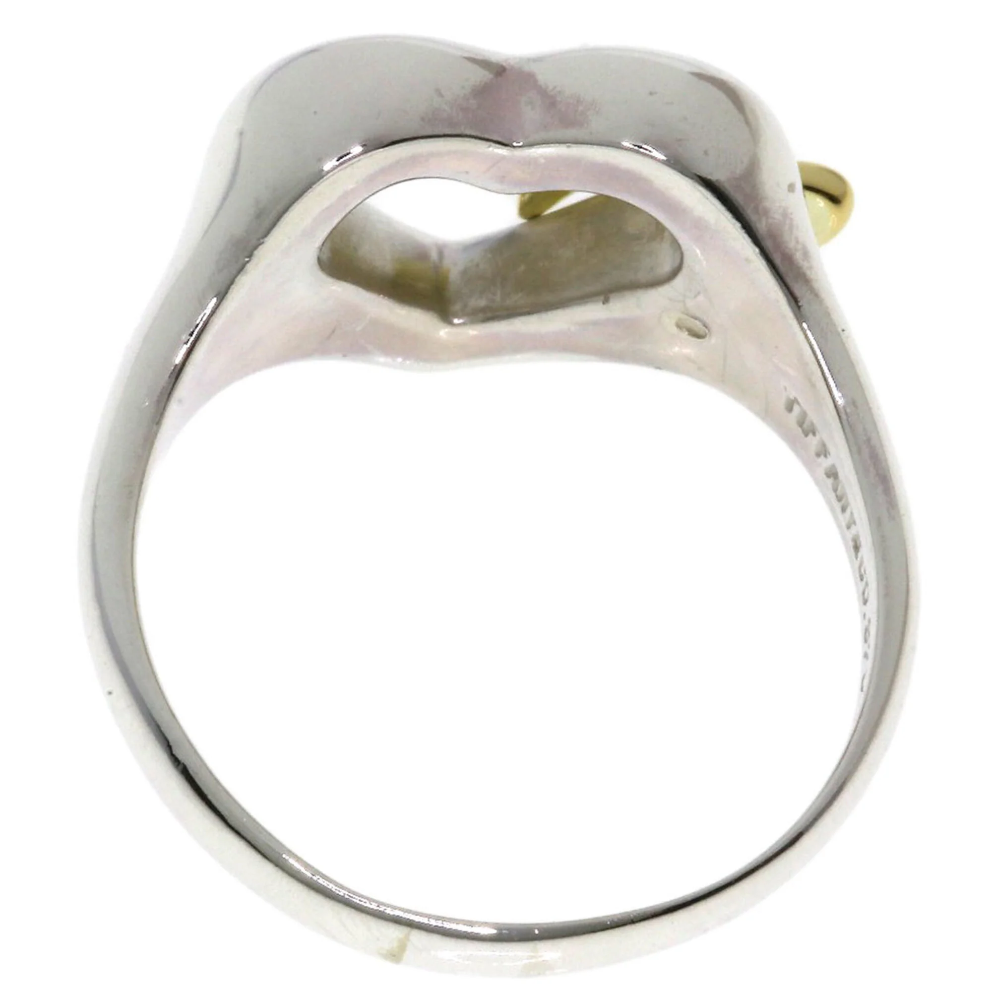 Heart Ribbon Ring Sterling Silver and 18K Yellow Gold - Image 4