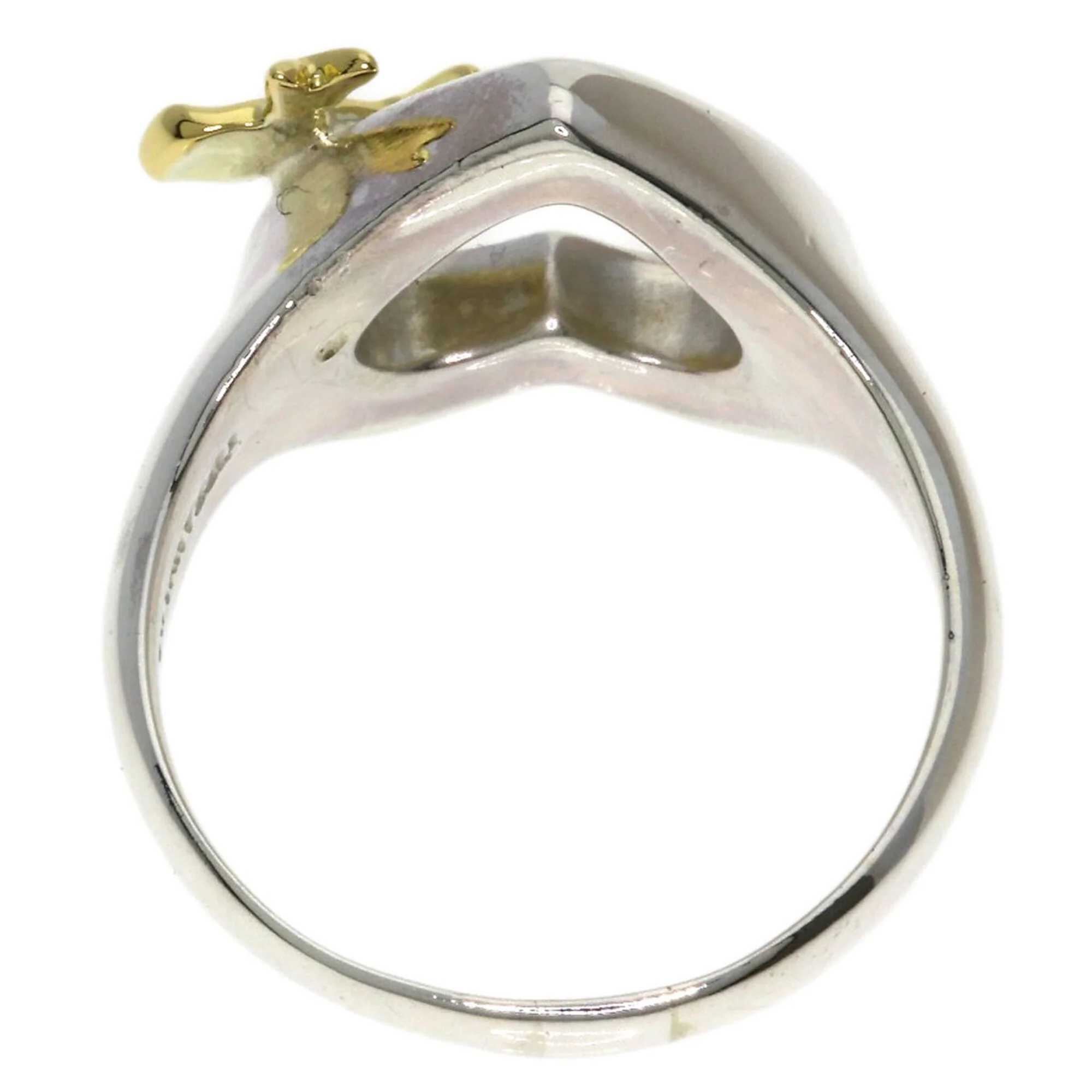 Heart Ribbon Ring Sterling Silver and 18K Yellow Gold - Image 8