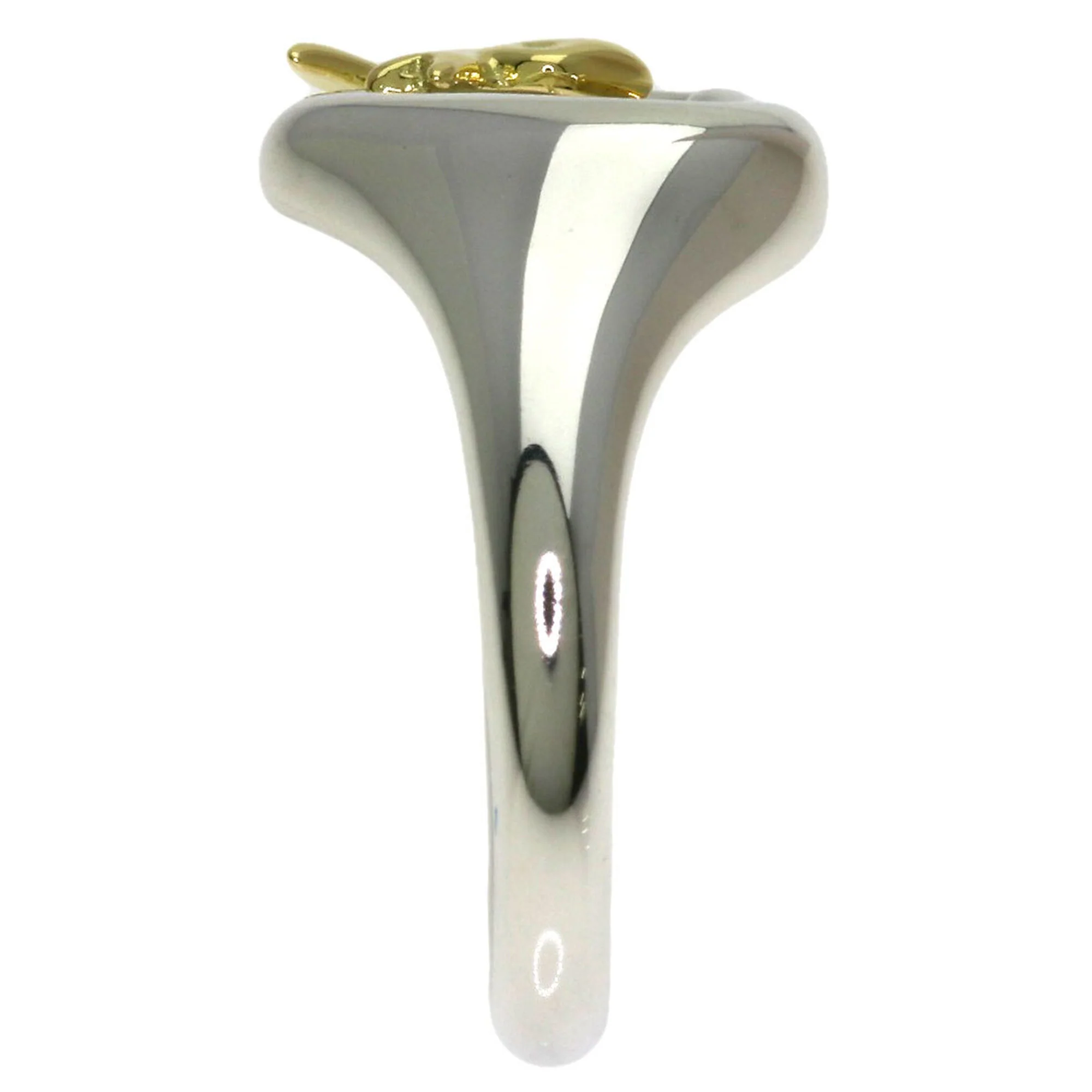 Heart Ribbon Ring Sterling Silver and 18K Yellow Gold - Image 3