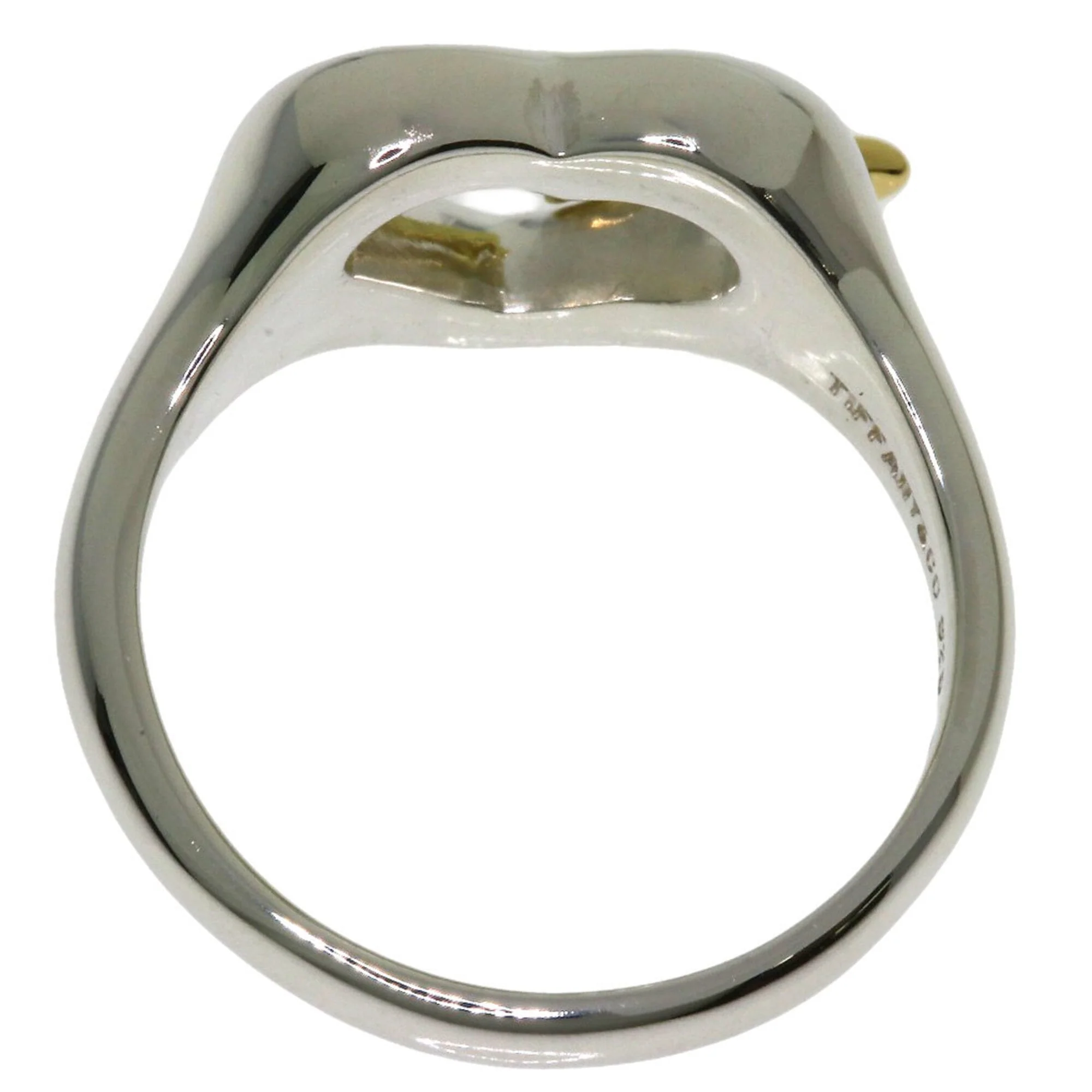 Heart Ribbon Ring Sterling Silver and 18K Yellow Gold - Image 4