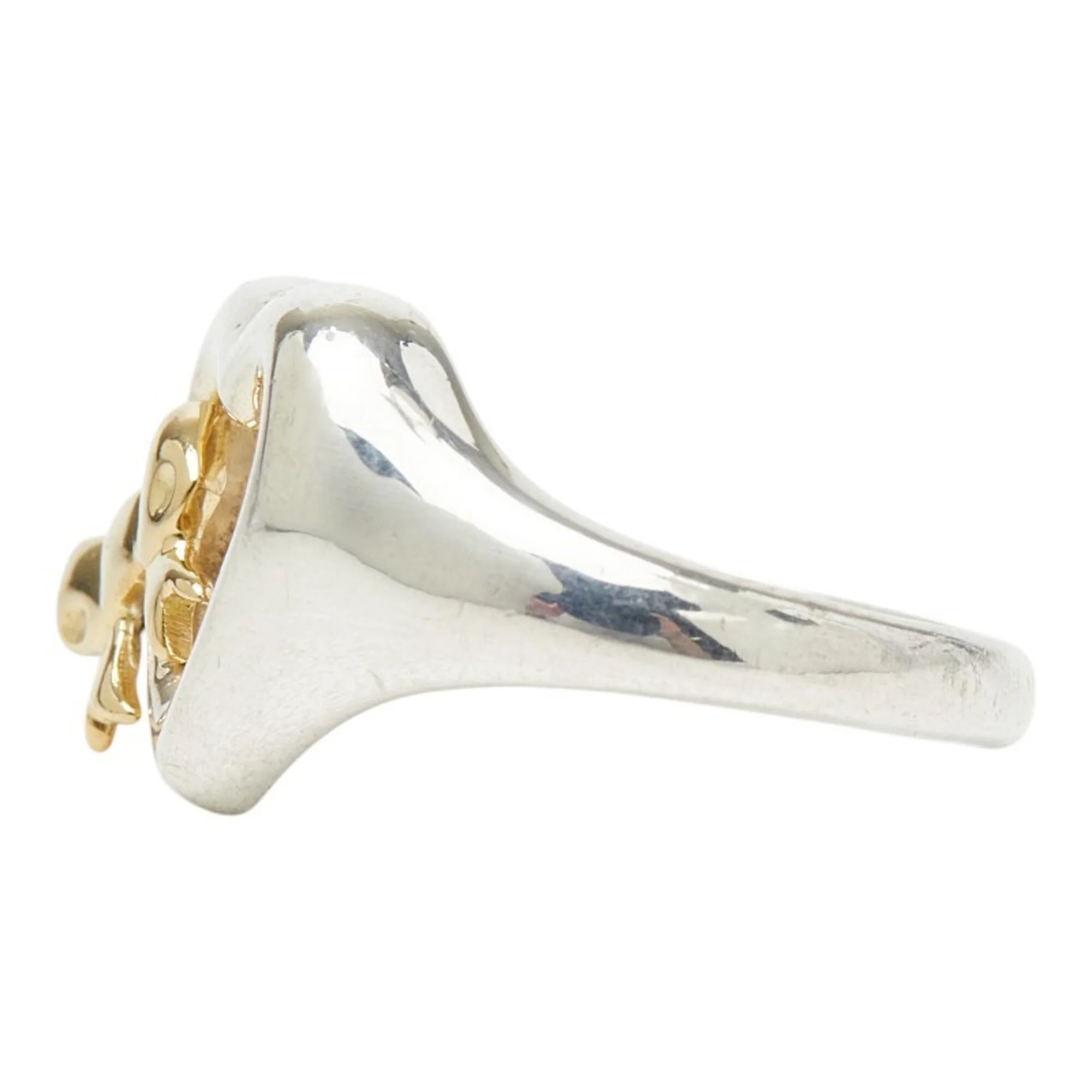 Heart Ribbon Ring Sterling Silver and 18K Yellow Gold - Image 3