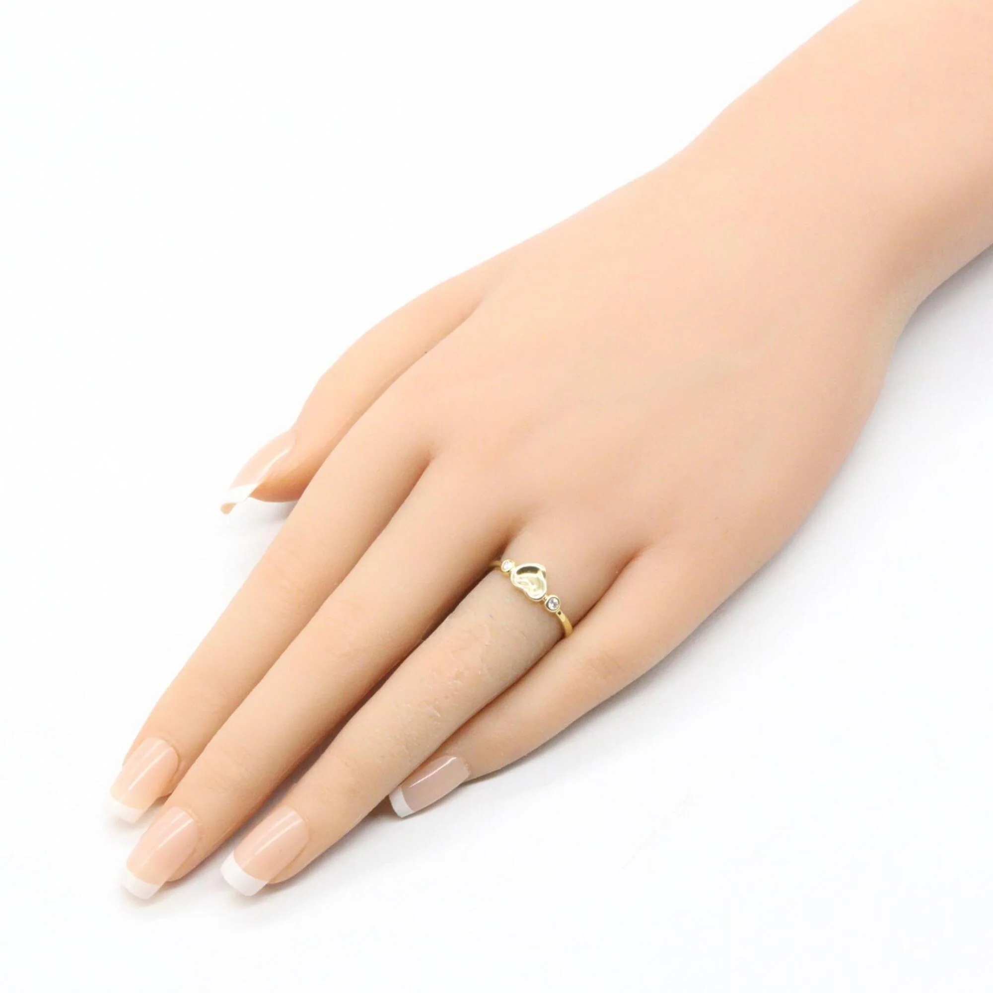 Heart Ring 18K Yellow Gold with Diamond - Image 8