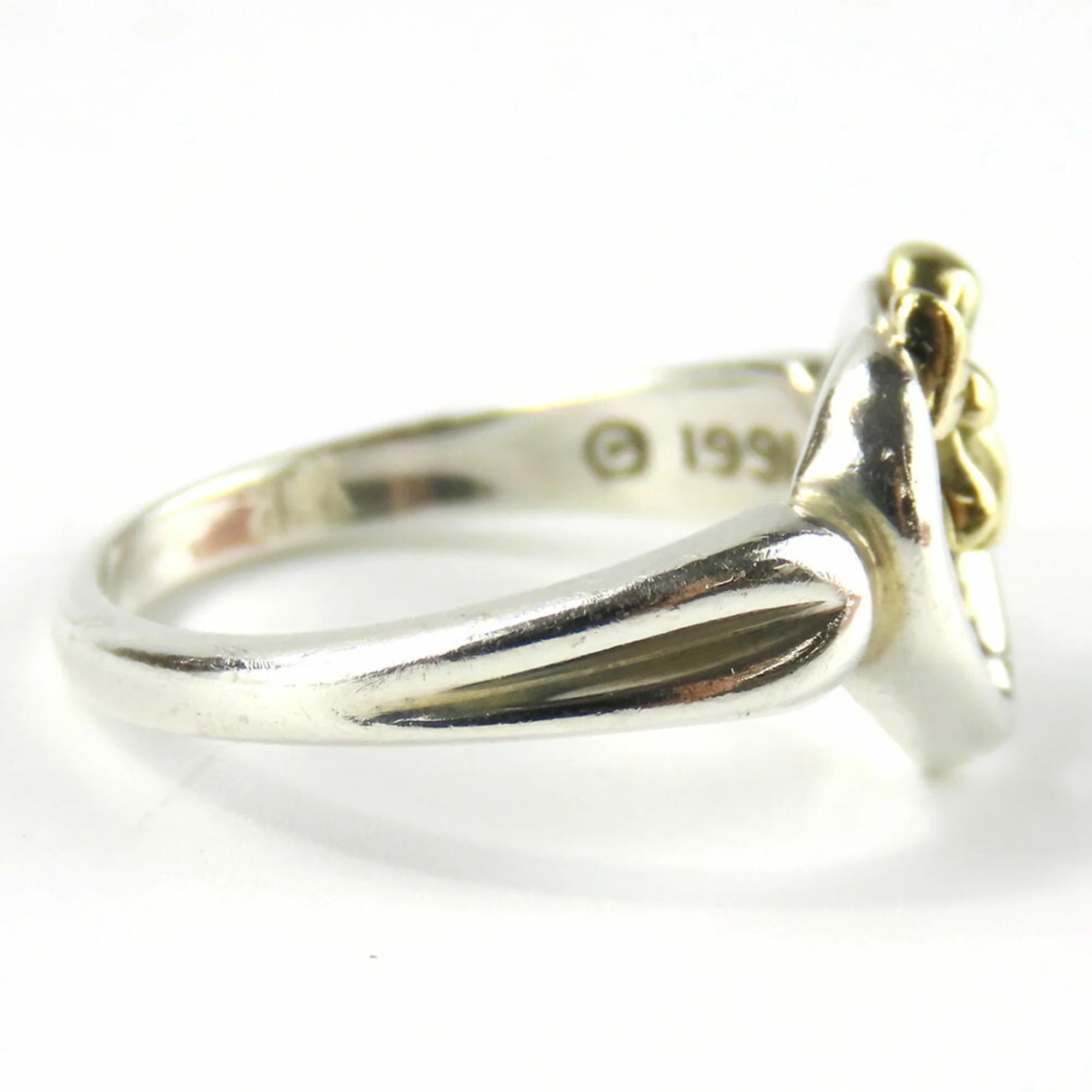 Heart Ring Sterling Silver and 18K Yellow Gold - Image 4