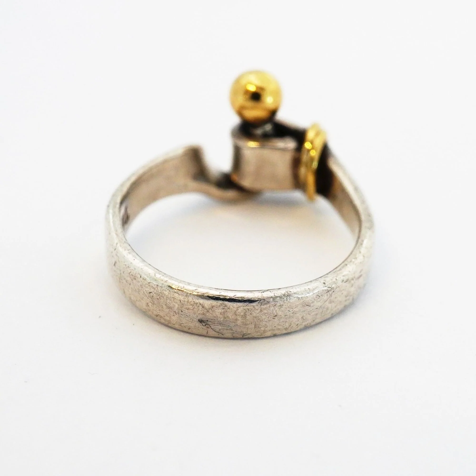 Hook Eye Ring Sterling Silver and 18K Yellow Gold - Image 7
