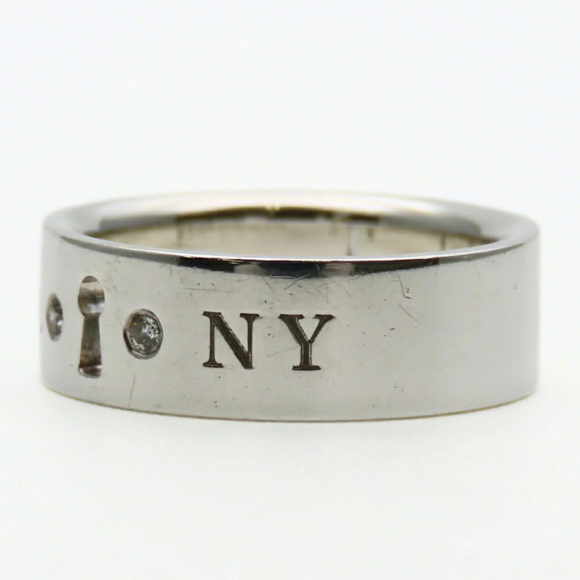 Keyhole Ring Sterling Silver with Diamond - Image 4