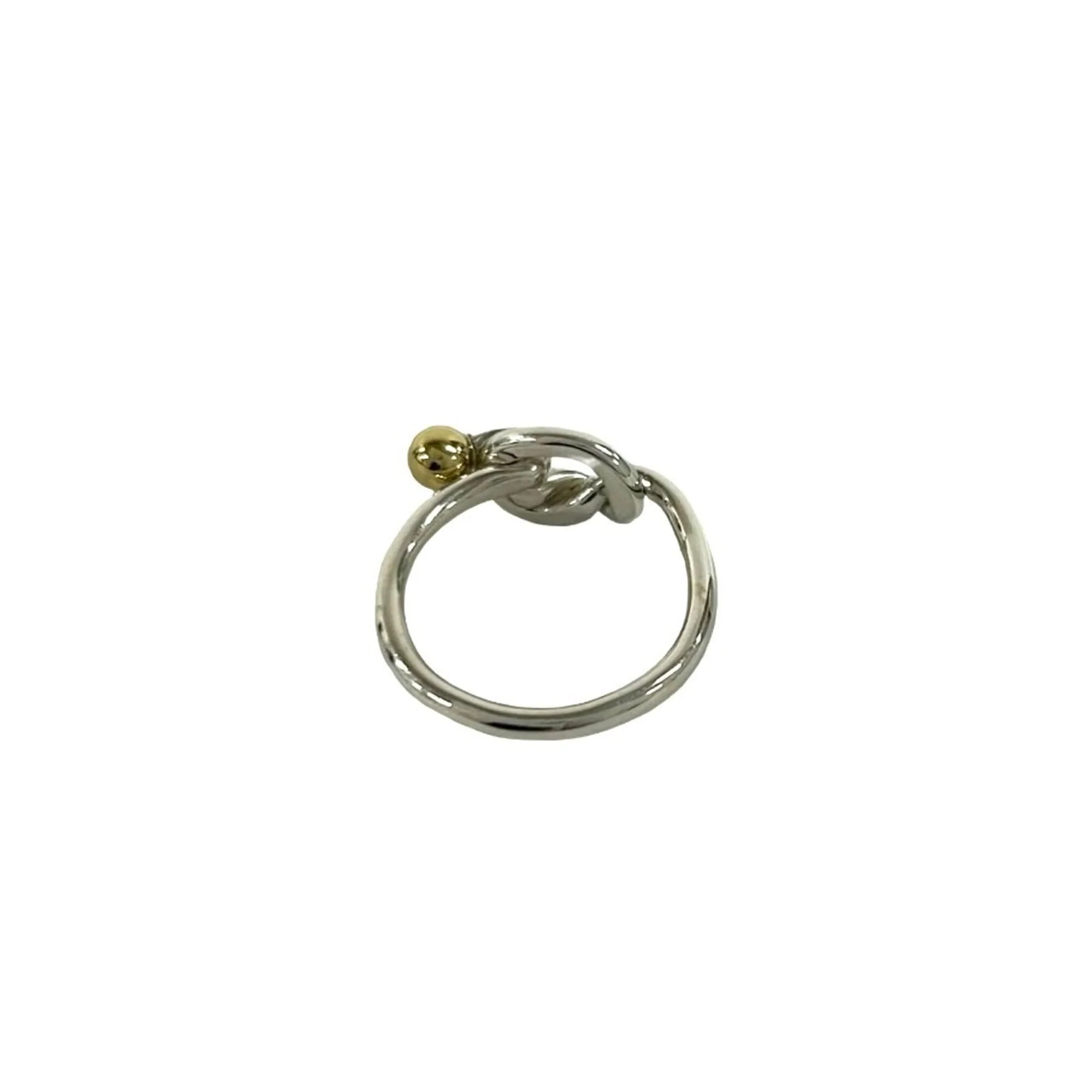 Love Knot Ring 18K Yellow Gold and Sterling Silver - Image 6
