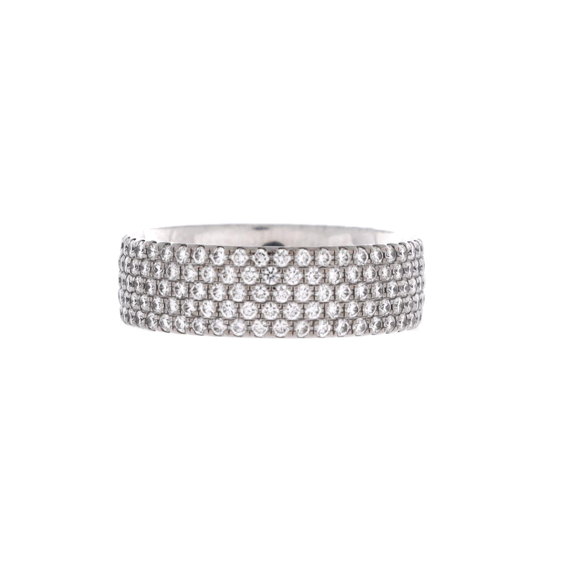 Metro 5 Rows Ring 18K White Gold and Diamonds