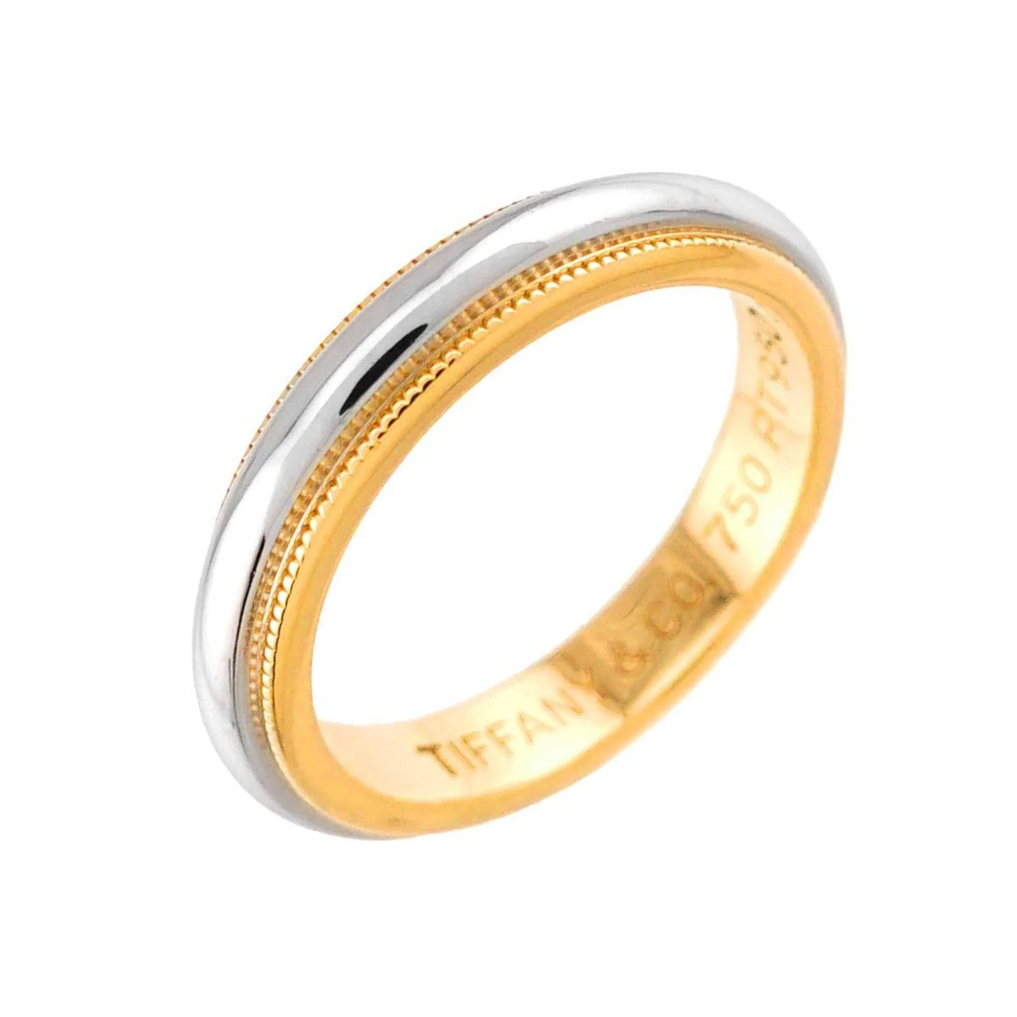 Milgrain Ring 18K Yellow Gold and Platinum