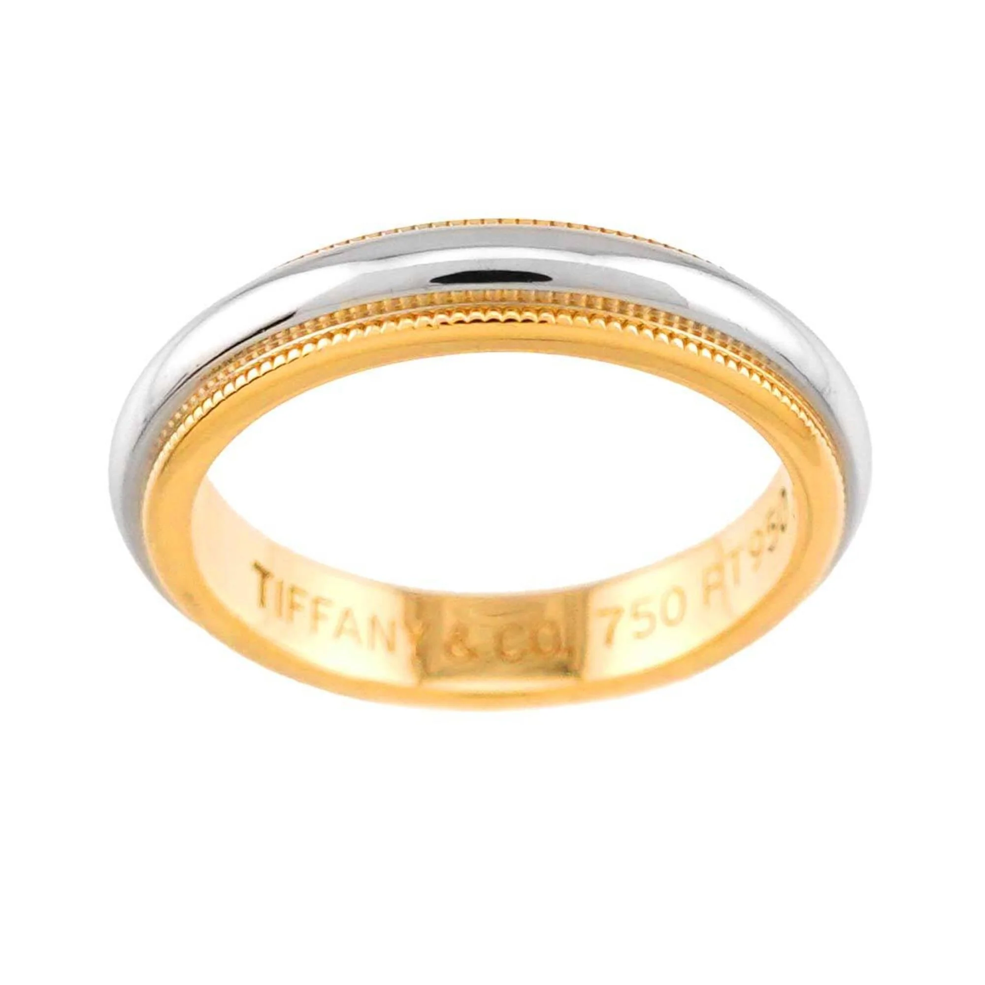 Milgrain Ring 18K Yellow Gold and Platinum - Image 2