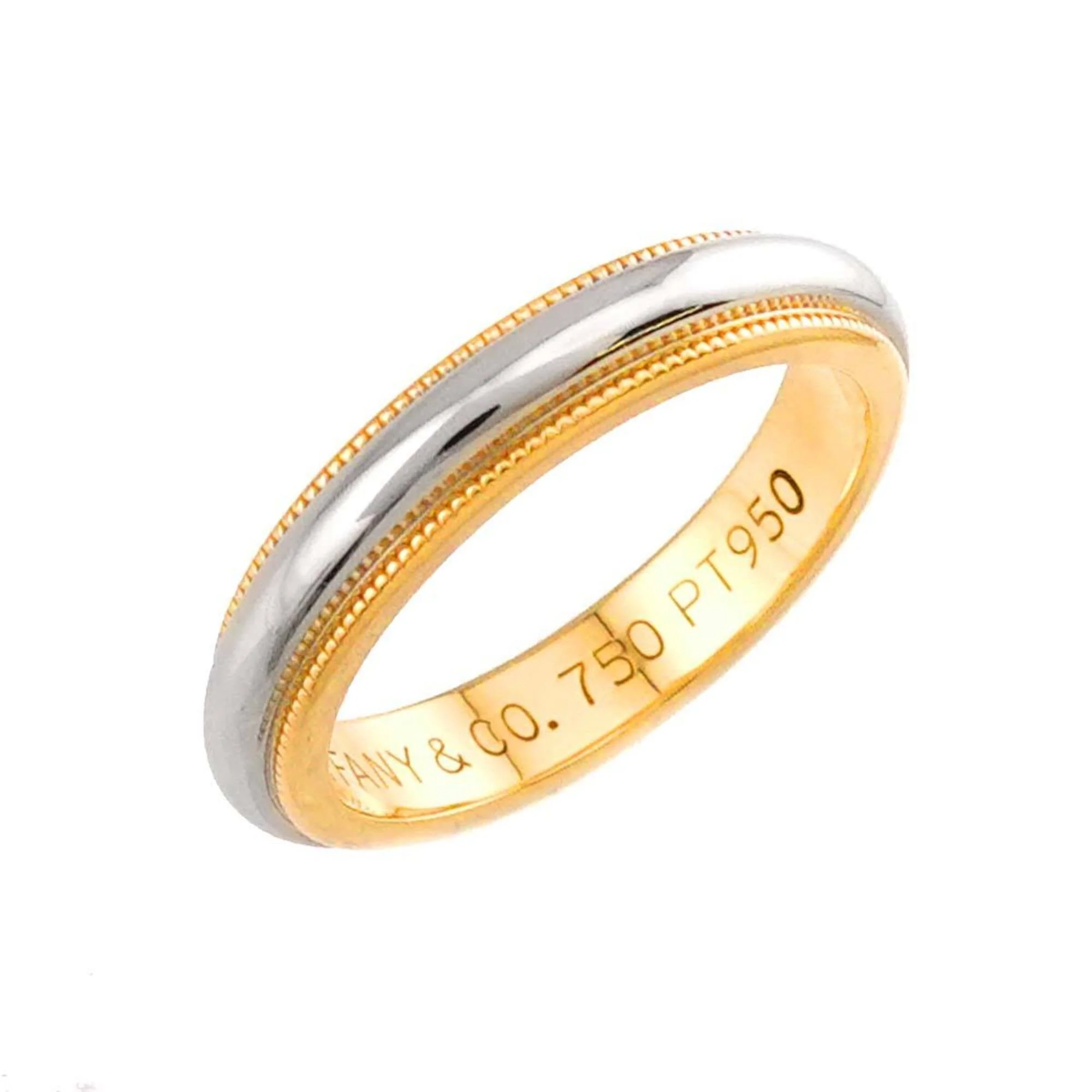 Milgrain Ring 18K Yellow Gold and Platinum - Image 4