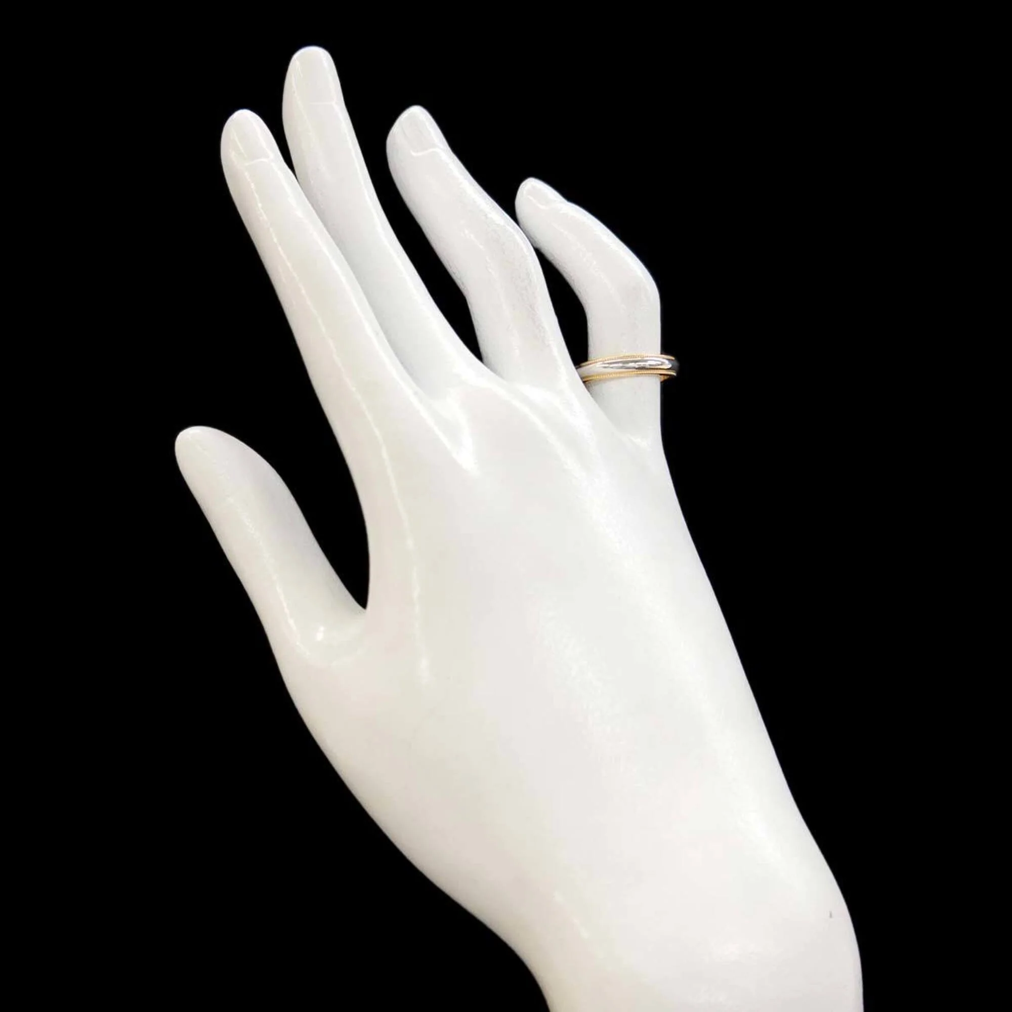 Milgrain Ring 18K Yellow Gold and Platinum - Image 6