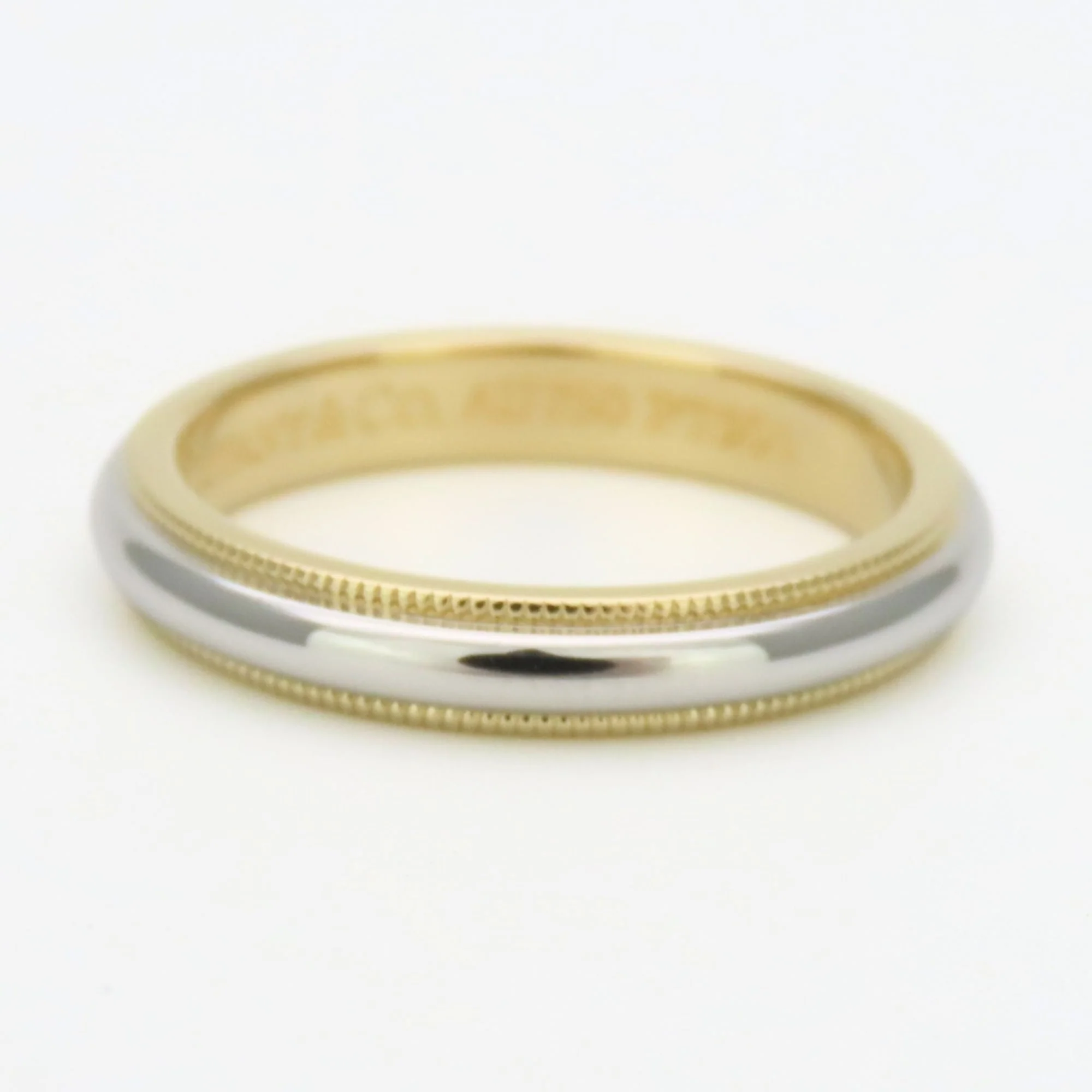 Milgrain Ring 18K Yellow Gold and Platinum - Image 3