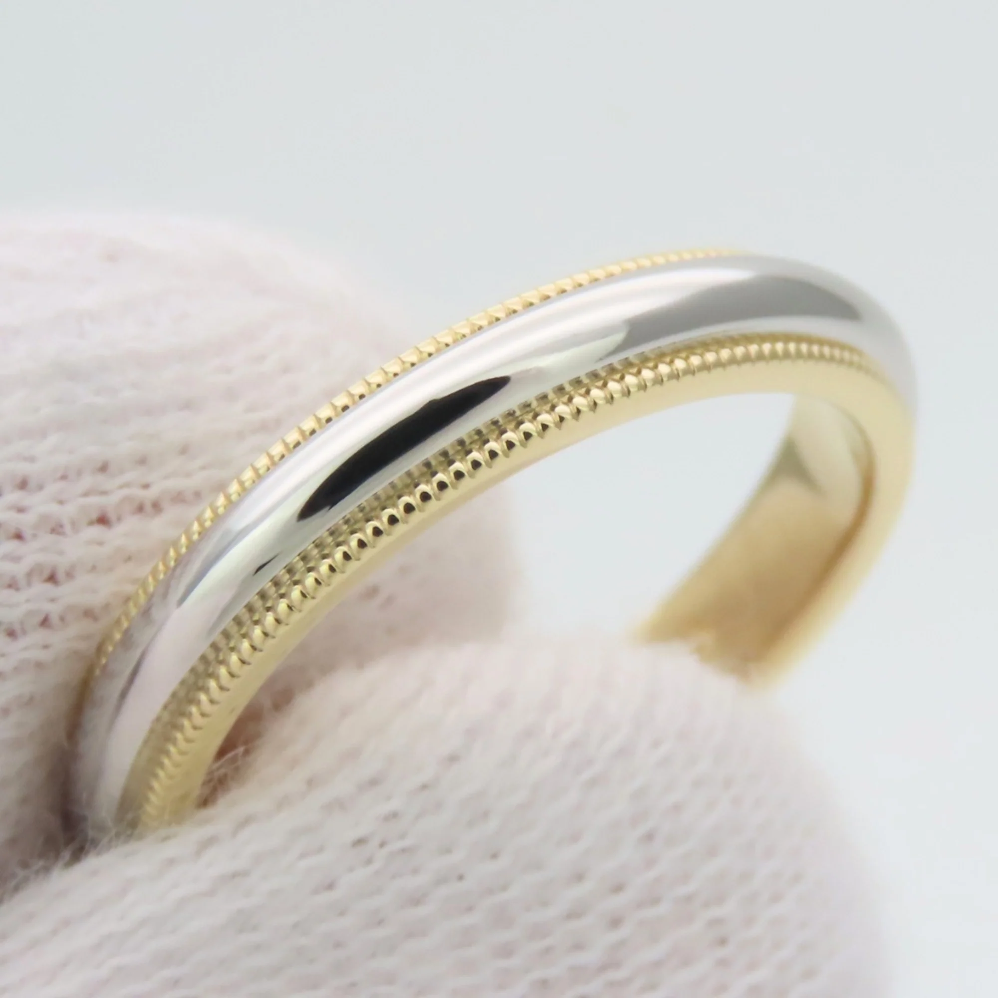Milgrain Ring 18K Yellow Gold and Platinum - Image 7