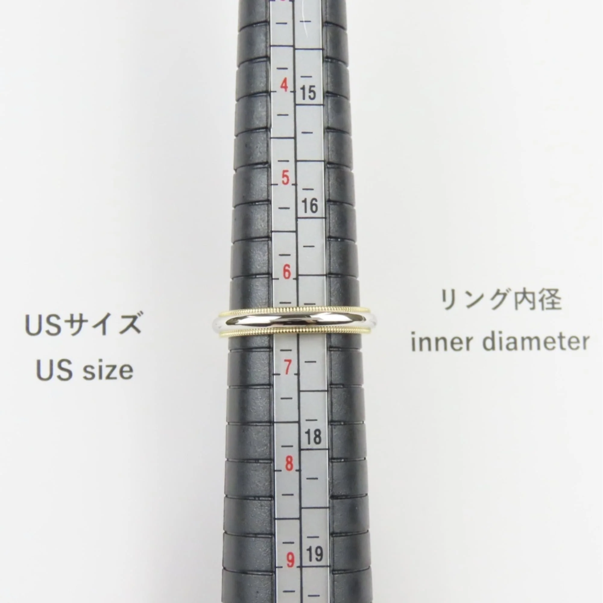 Milgrain Ring 18K Yellow Gold and Platinum - Image 9