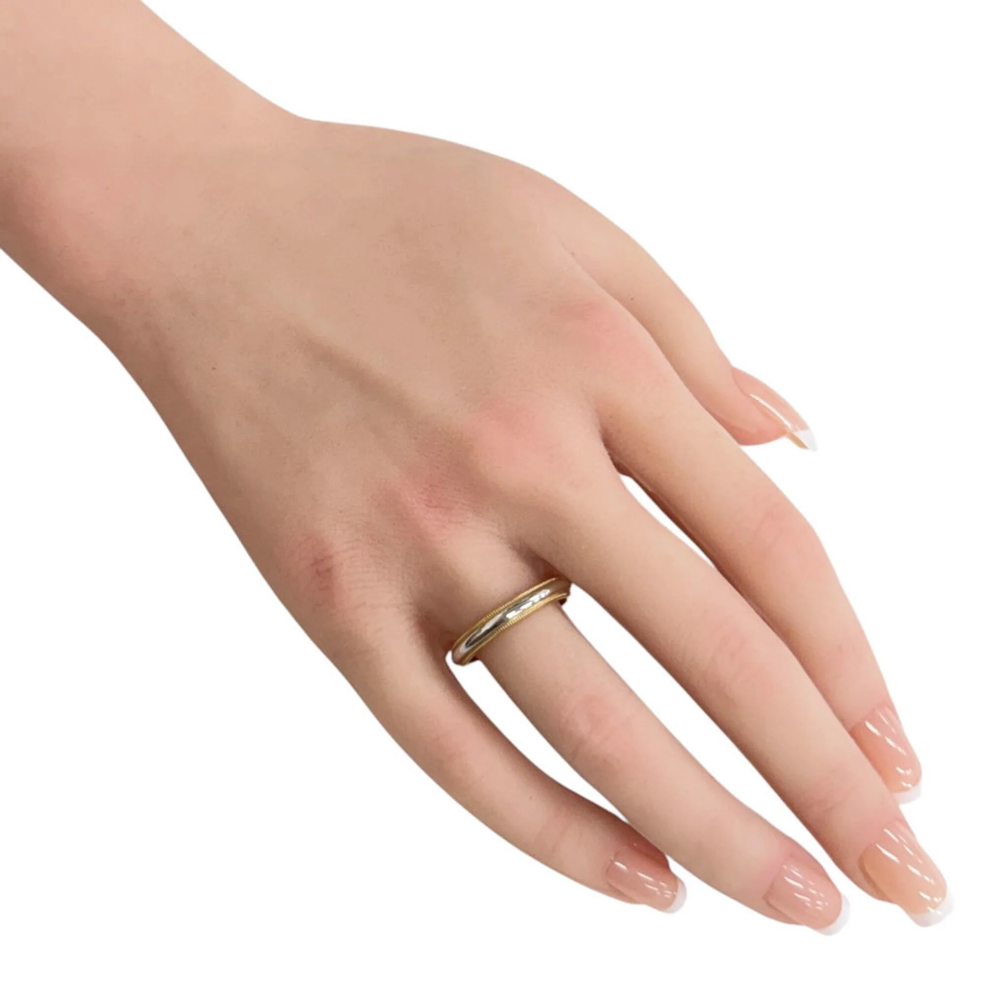 Milgrain Ring 18K Yellow Gold and Platinum - Image 2