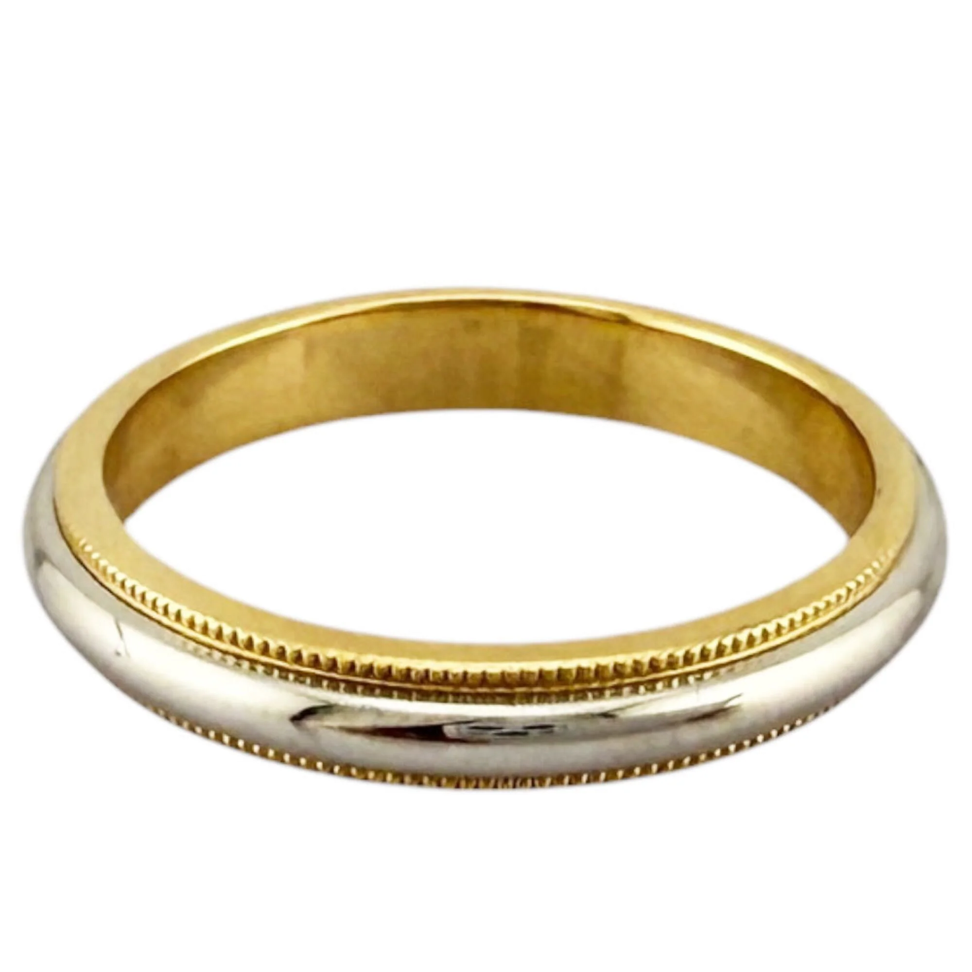 Milgrain Ring 18K Yellow Gold and Platinum - Image 5