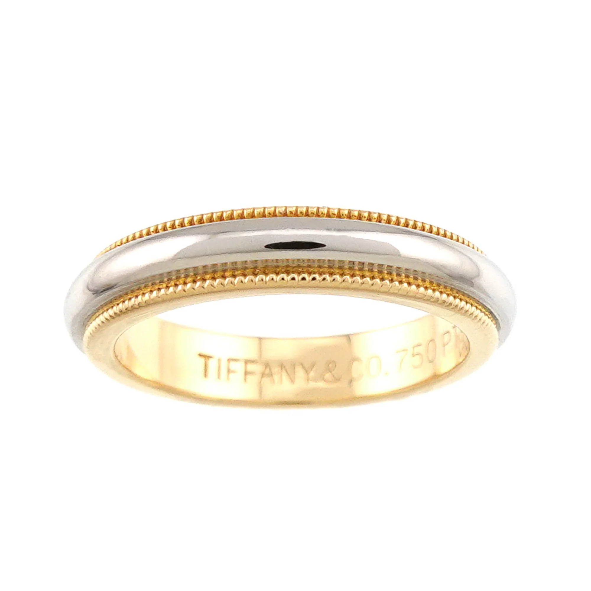 Milgrain Ring 18K Yellow Gold and Platinum - Image 2