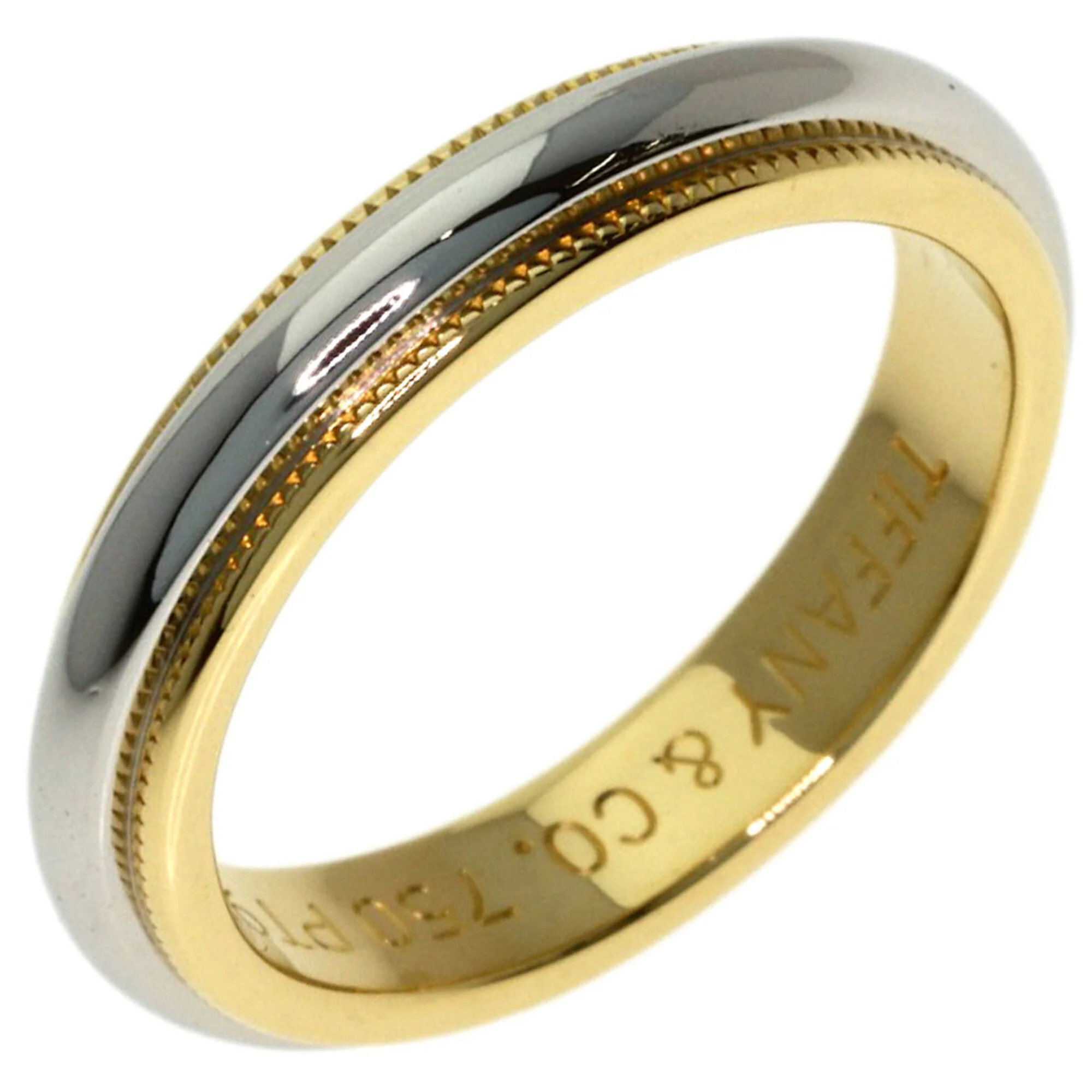 Milgrain Ring 18K Yellow Gold and Platinum - Image 2