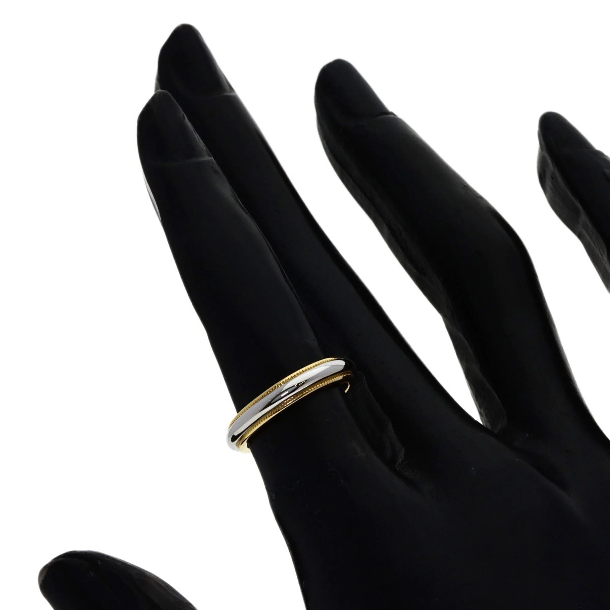 Milgrain Ring 18K Yellow Gold and Platinum - Image 6