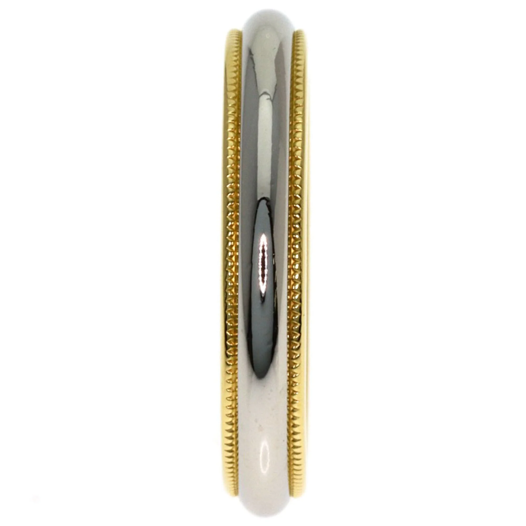 Milgrain Ring 18K Yellow Gold and Platinum - Image 3