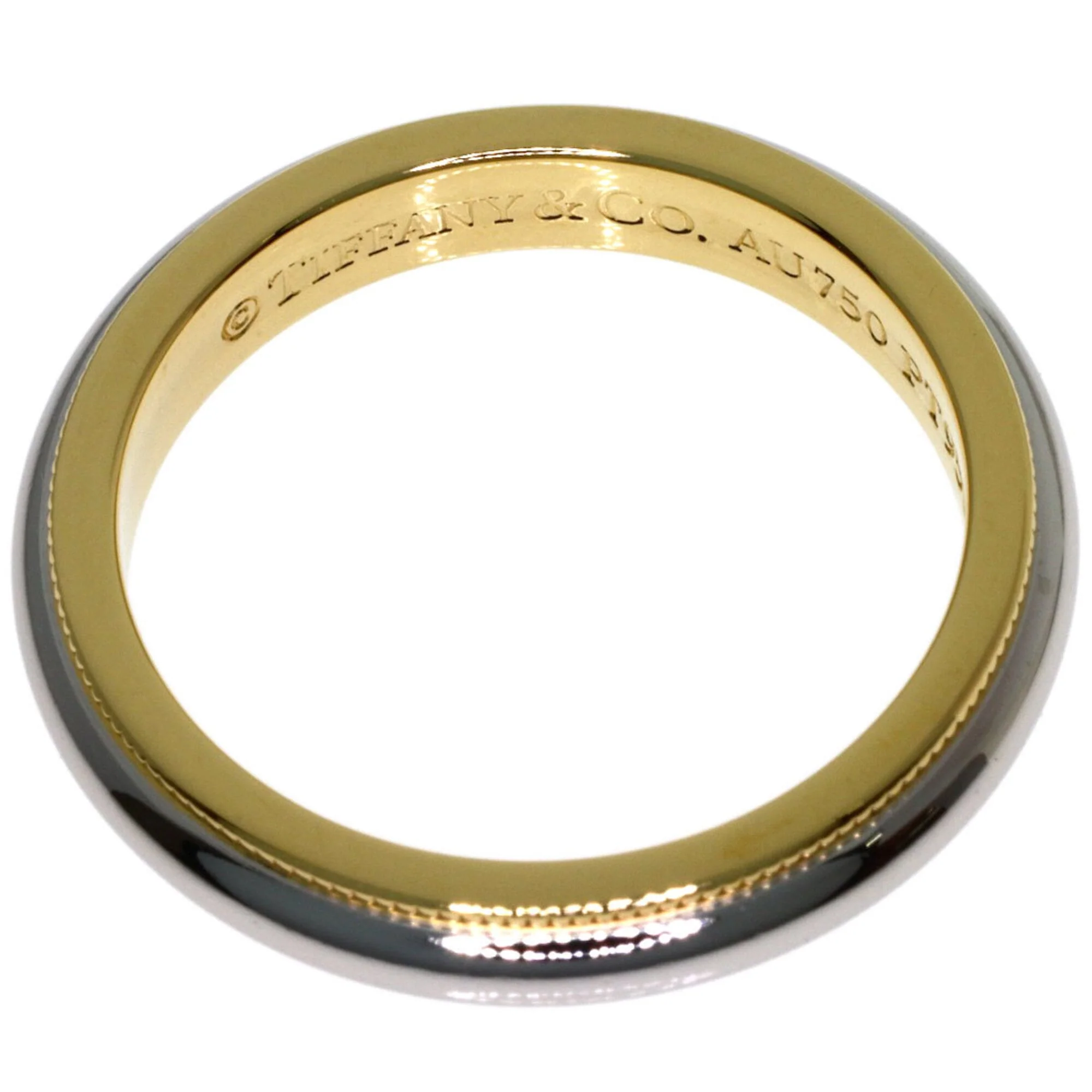 Milgrain Ring 18K Yellow Gold and Platinum - Image 4