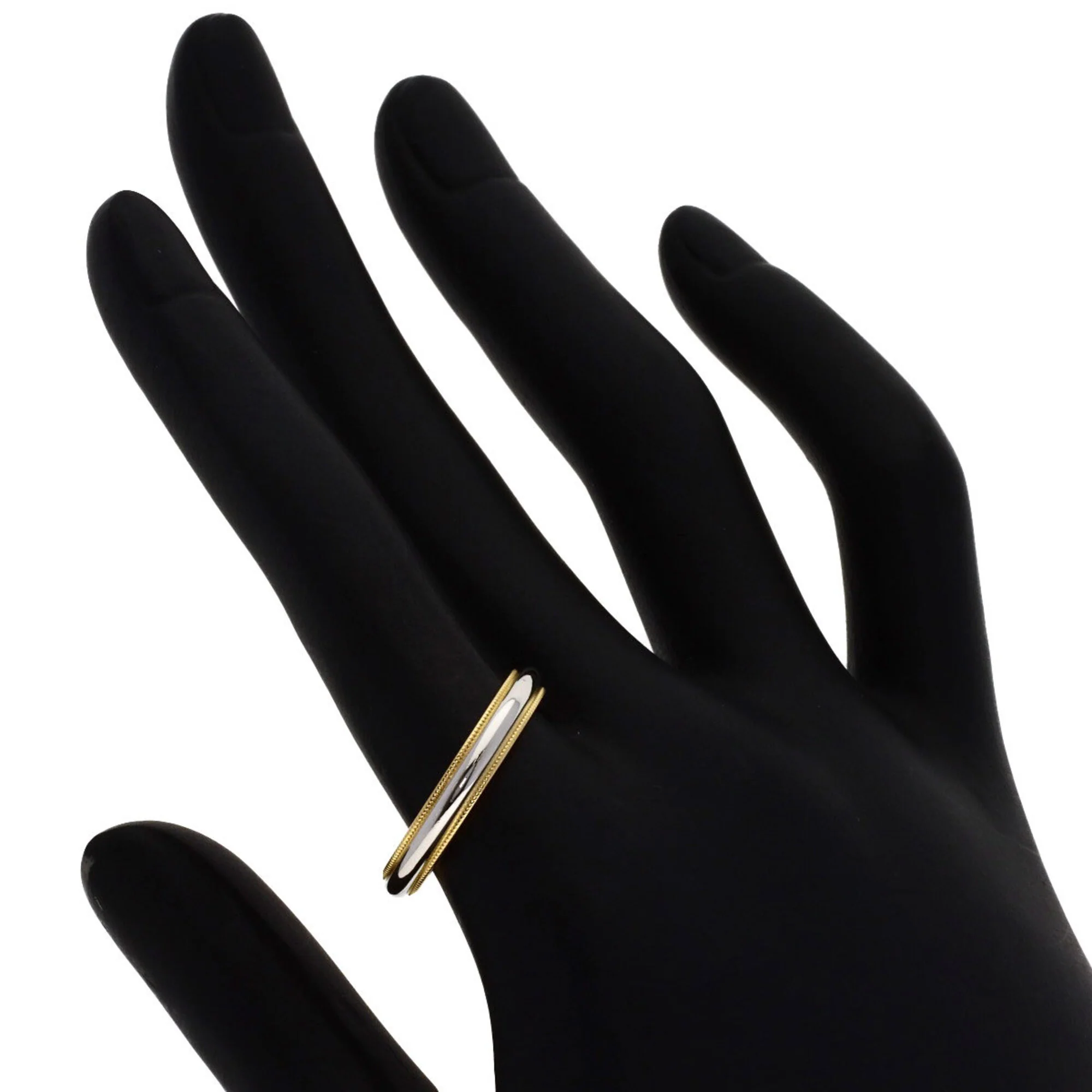 Milgrain Ring 18K Yellow Gold and Platinum - Image 5